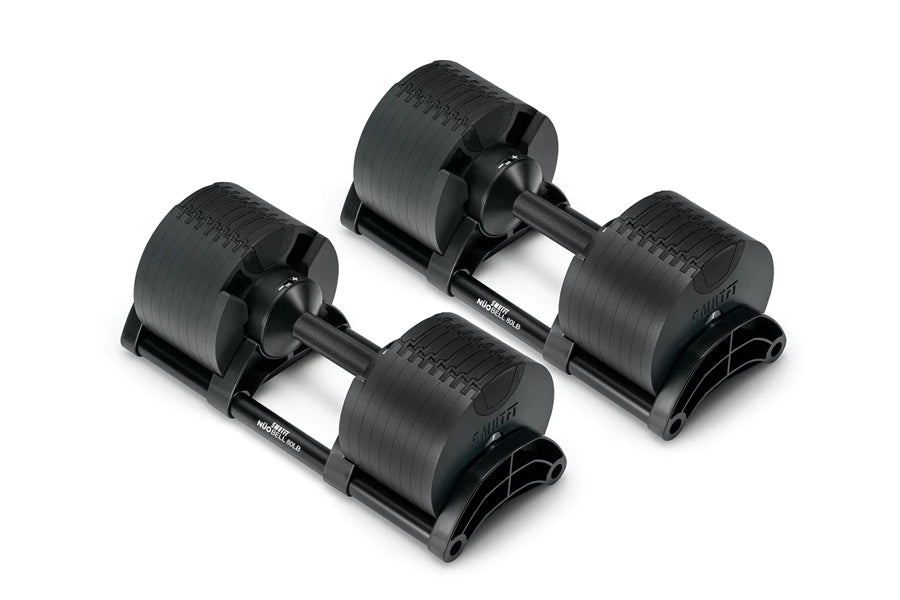NÜOBELL 80lb Adjustable Dumbbells Set - Matte Black Weight Dumbbells for Home Gym, Strength Training & Fitness Workouts - Perfect for Men & Women