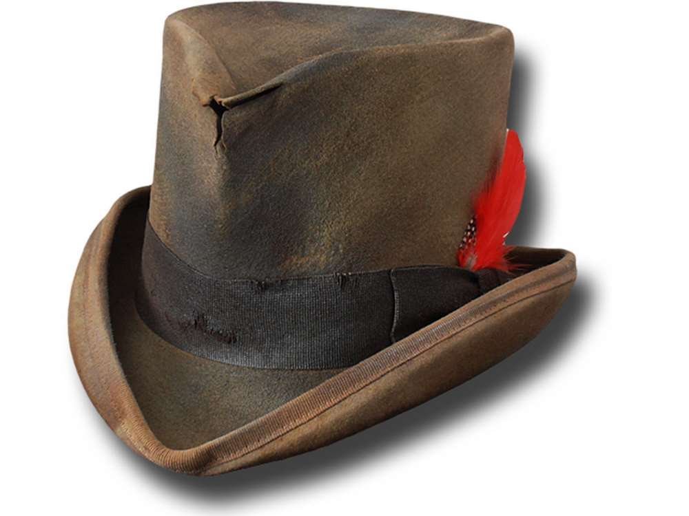Western Dusty Khaki Top Hat - Vintage Cowboy Style for Men & Women | Perfect for Halloween, Cosplay, and Wild West Themed Parties