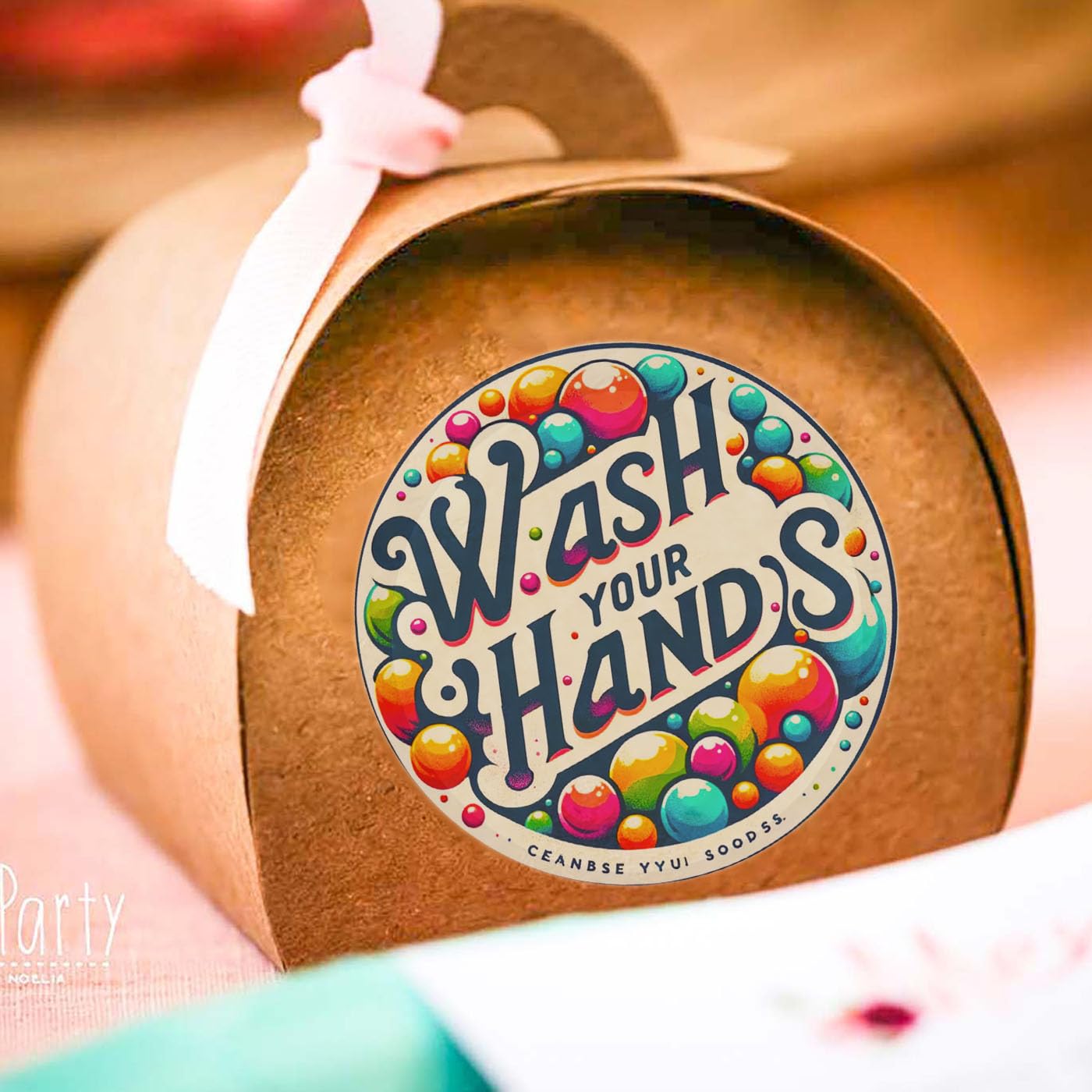 Custom Hand Washing Stickers for Business - Personalized Wash Your Hands Labels (100 Pack, 2x2 Inch) - Perfect for Restaurants, Offices & Public Spaces
