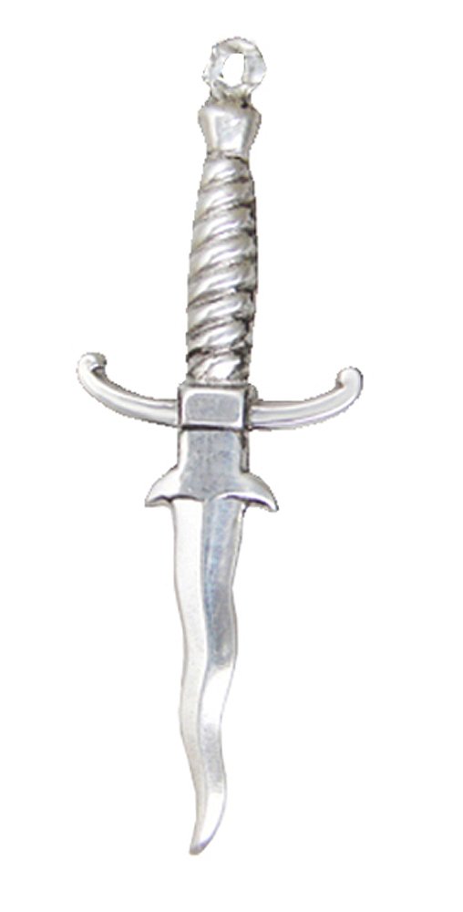 Sterling Silver Drumfire Knife Dagger Charm Pendant for Necklace - Gothic Jewelry for Men & Women, Perfect for Punk Rock Fashion, Cosplay, and Gift Giving