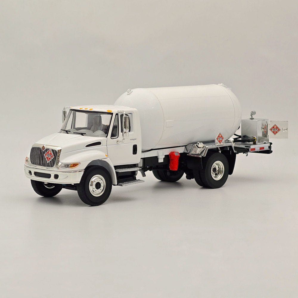 FIRST 1/34 Scale International DuraStar Propane Truck Diecast Metal Model - White 4059 | Collectible Toy for Display, Gift for Truck Enthusiasts, Perfect for Home & Office Decoration