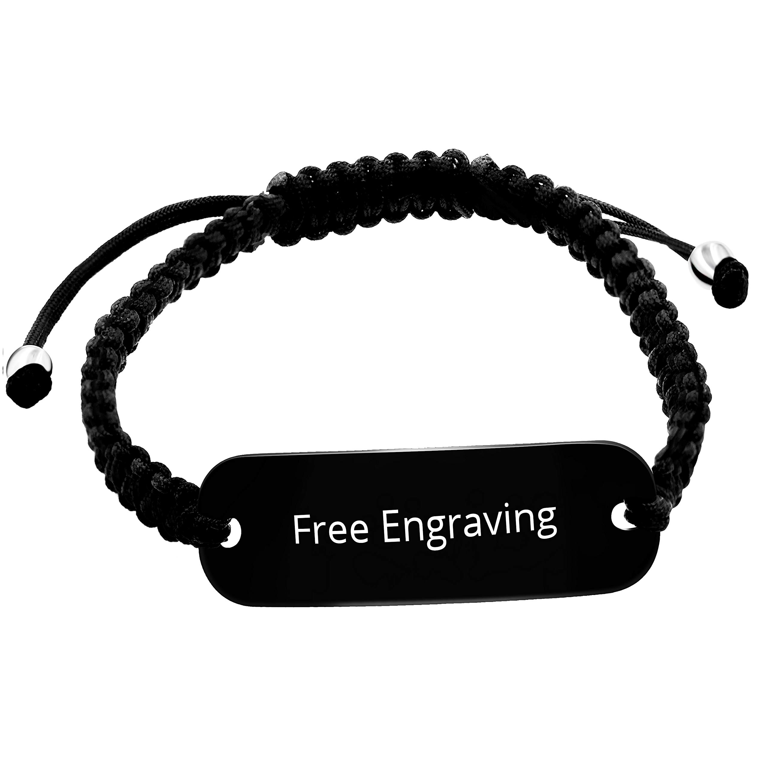 Personalized Engraved Name ID Braided Bracelet Set for Men & Women - Custom Handmade Couple Friendship Bracelets - Perfect for Anniversaries, Gifts & Everyday Wear Y1303