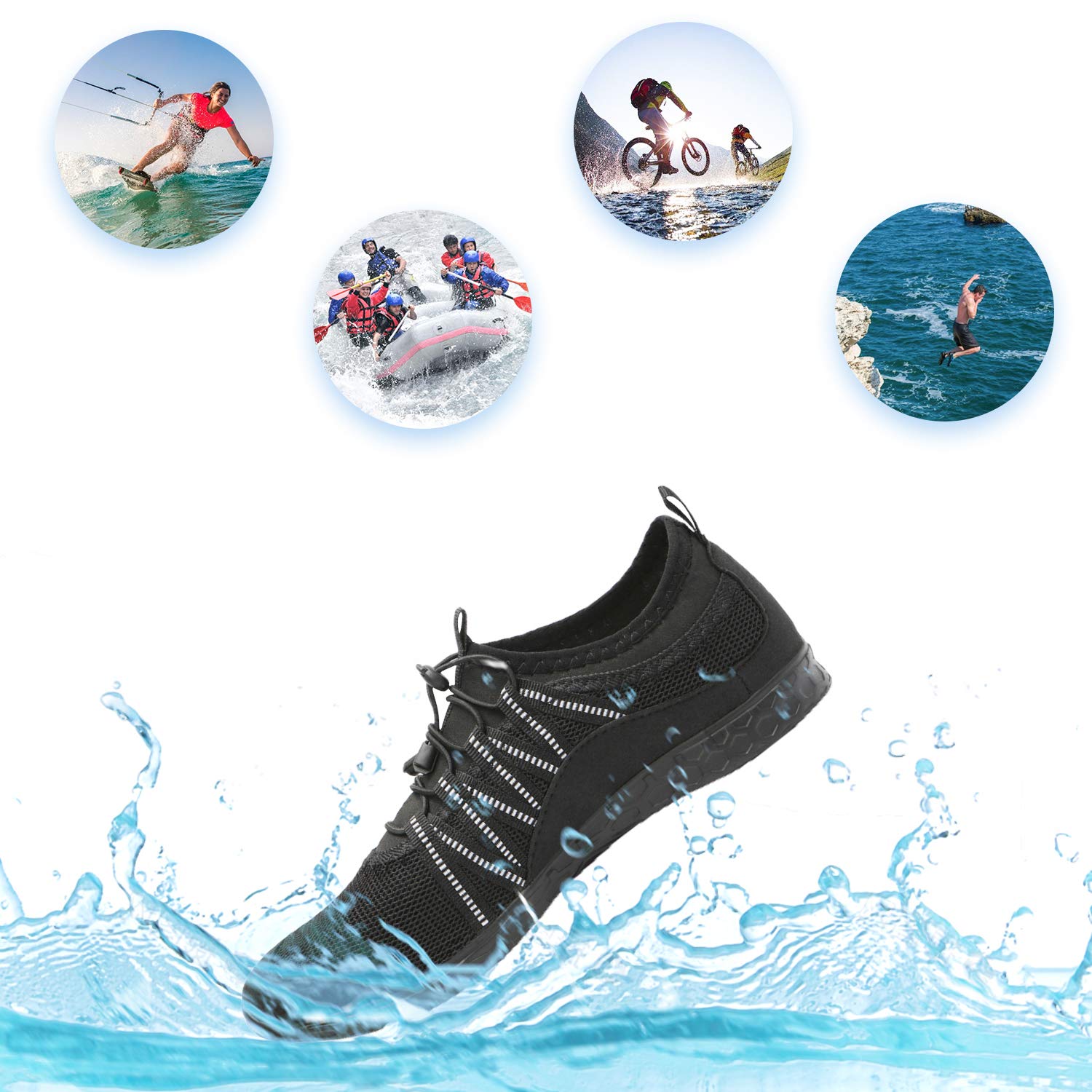 BELILENT Quick-Dry Water Shoes for Men & Women - Lightweight Aqua Shoes for Swimming, Beach, Pool, Surfing & Outdoor Water Sports - Perfect for Water Aerobics, Kayaking & Snorkeling