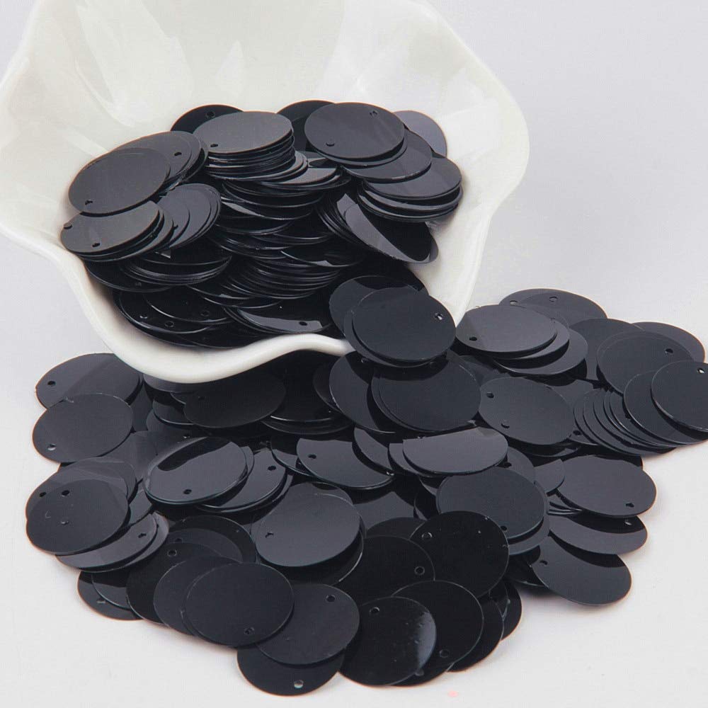 30g/Lot Black Flat Sequins 20mm for Sewing, DIY Crafts, Dresses, Tablecloths, Backdrops & Curtains - Perfect for Women's Fashion, Home Decor & Party Decorations
