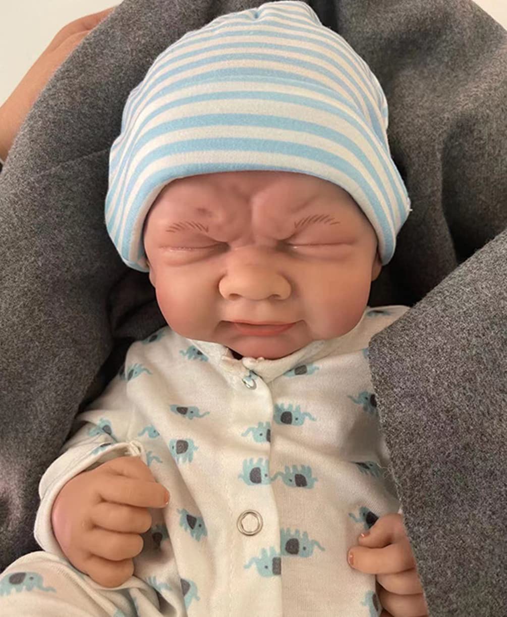 14 Inch Realistic Reborn Baby Doll - Soft Silicone Sleeping Newborn Boy Doll with Outfit & Feeding Bottle Set | Perfect Gift for Kids 3+ | Great for Role Play, Collecting & Therapy Use