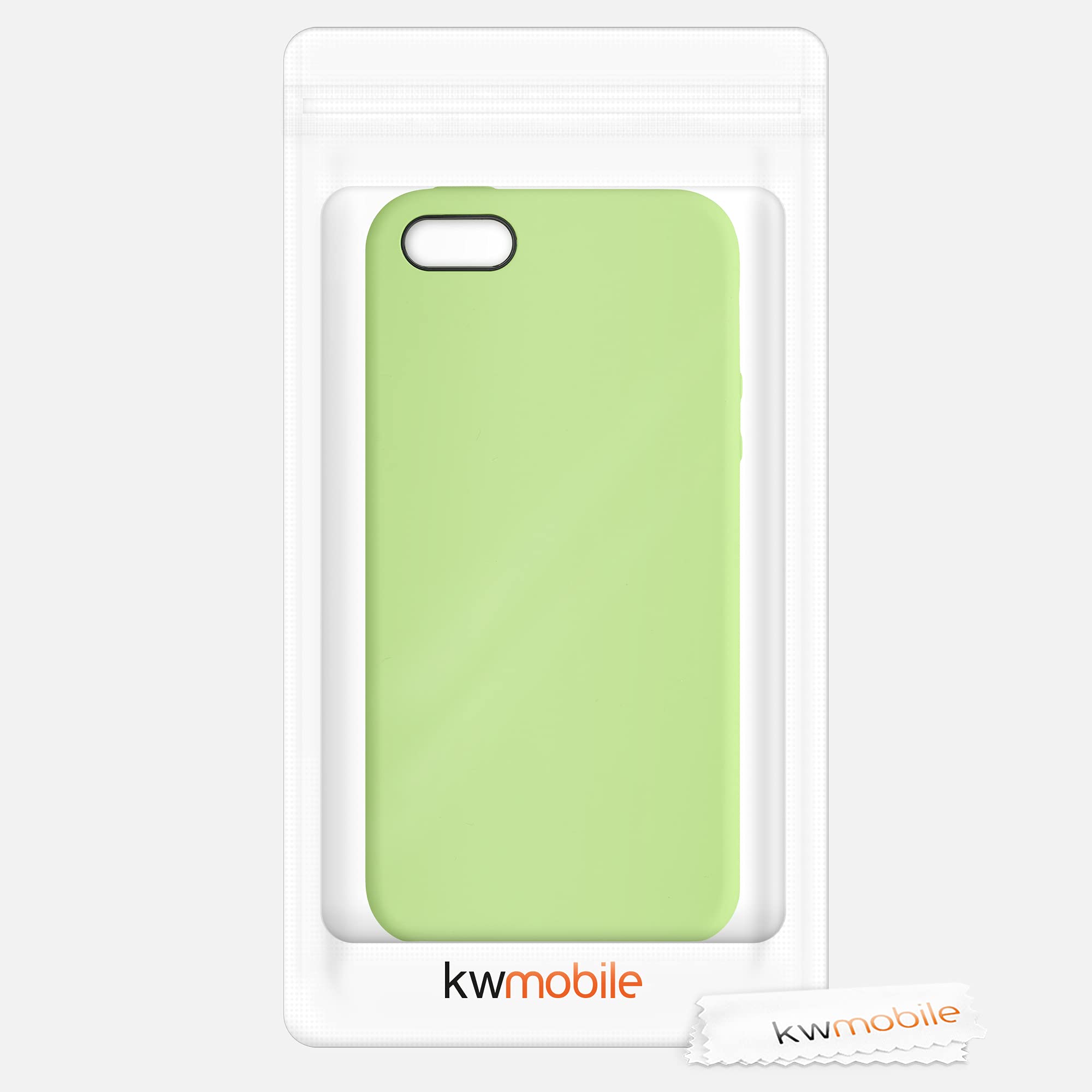 kwmobile TPU Silicone Case for Apple iPhone SE (1st Gen 2016) / iPhone 5 / iPhone 5S - Soft Matte Finish Green Tomato Protective Cover - Perfect for Everyday Use, Work & Travel