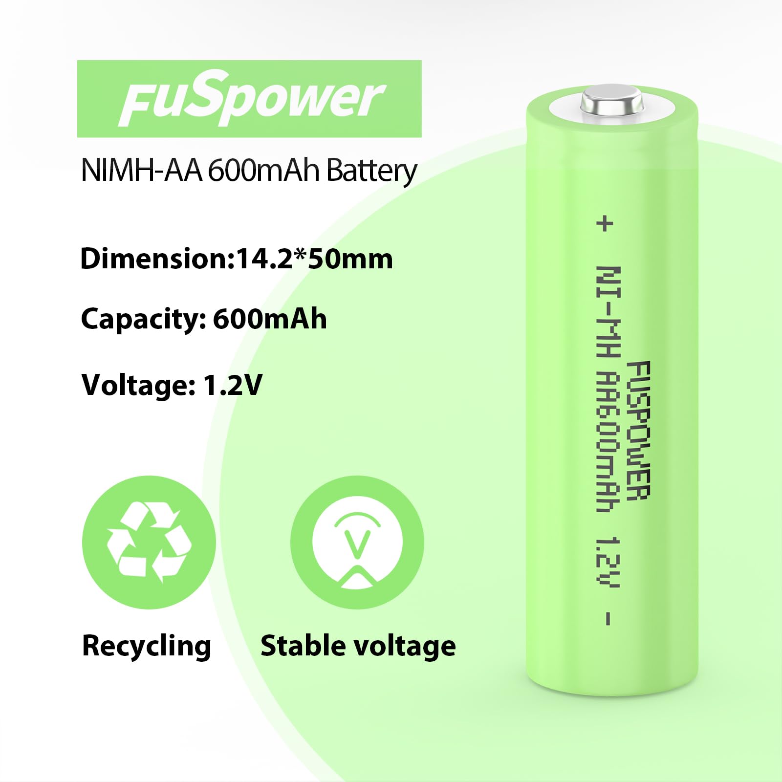 Best Rechargeable AA NiMH Batteries 8-Pack - 600mAh 1.2V Double A Solar Light Batteries for Outdoor Pathway Lights, Garden Landscaping & Home Devices - Long Lasting Power for Solar Lights, Flashlights, Toys & Electronics