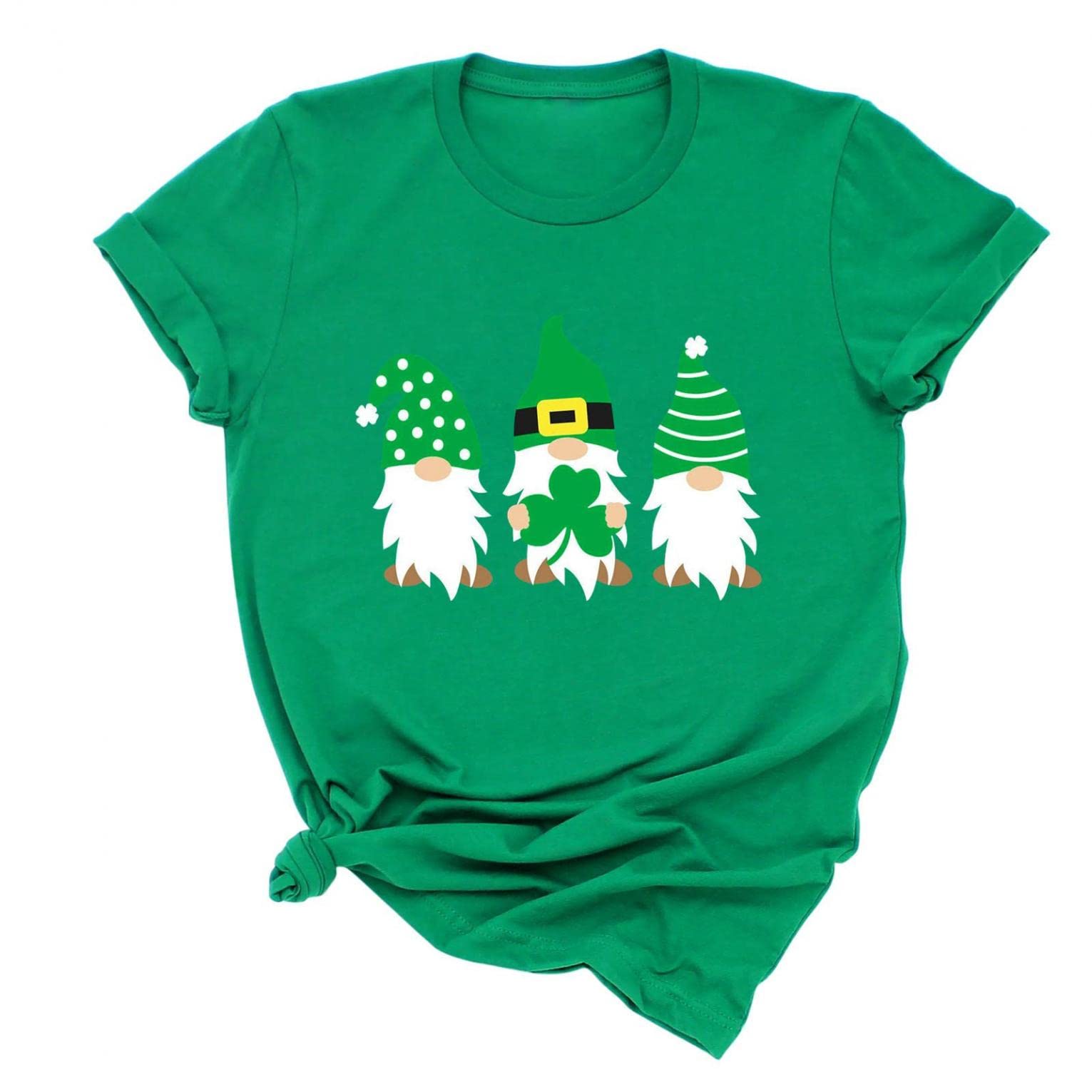 Stylish Women's Short Sleeve Letter Print T-Shirt - Casual Summer Top for St. Patrick's Day & Everyday Wear | Breathable & Comfortable Blouse for Outings, Parties & Office Casual