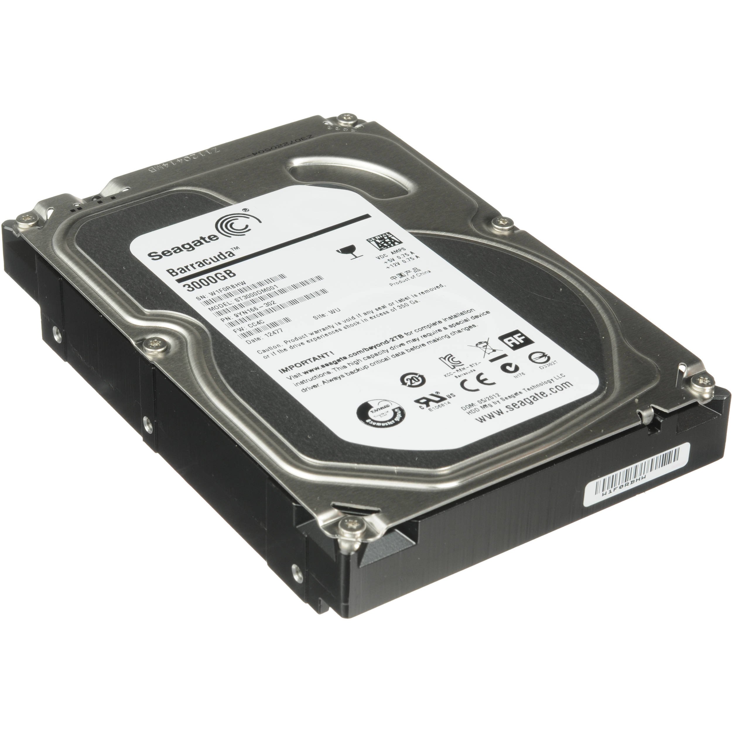 Seagate ST3000DM001 Barracuda 7200.14 3TB Internal Hard Drive - 7200 RPM SATA 6Gb/s 64MB Cache for Desktop PC, Gaming, Data Storage & Backup
