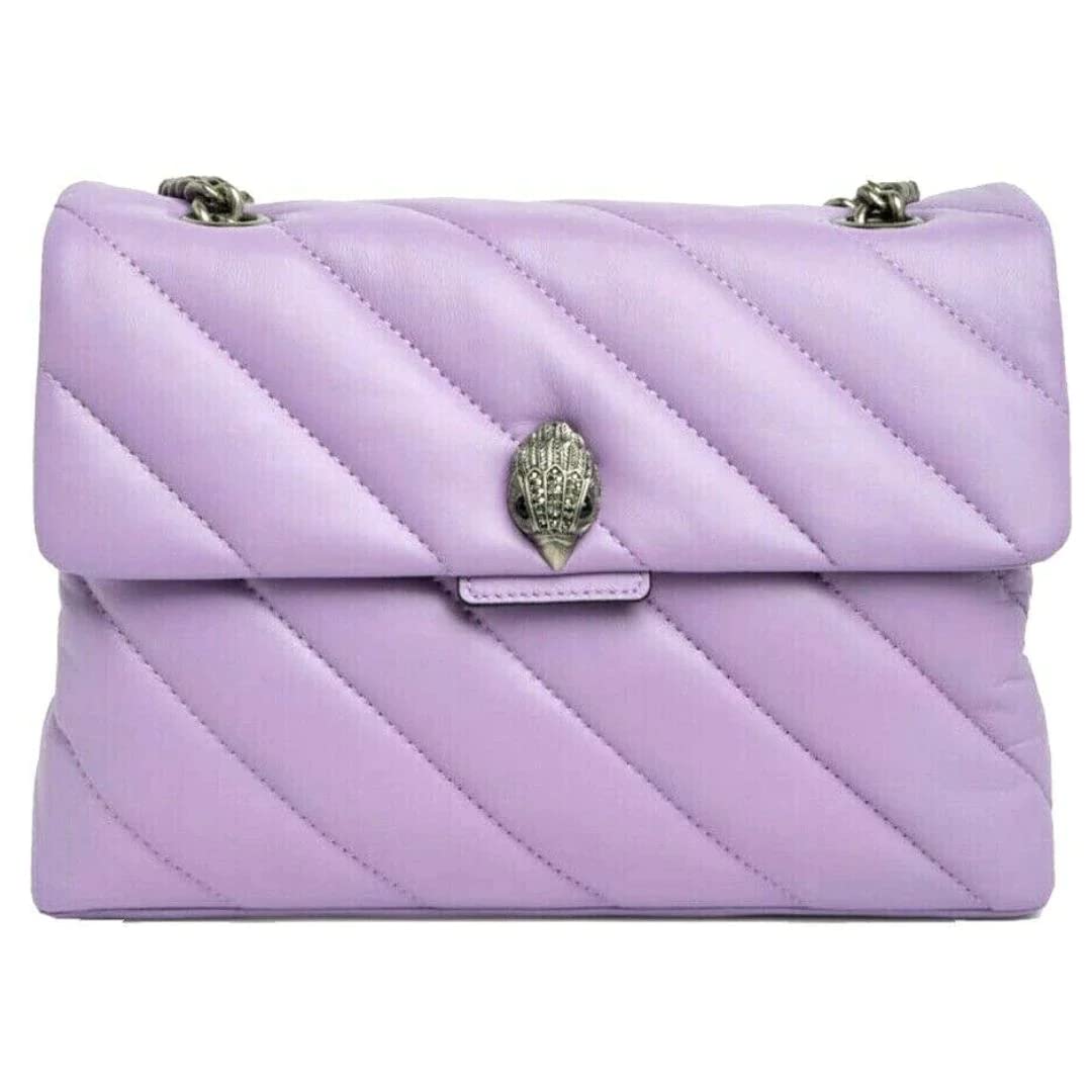 Kurt Geiger London Women's Kensington Large Soft Quilted Leather Crossbody Bag in Pink Lilac - Stylish & Spacious Purse for Work, Travel & Everyday Use