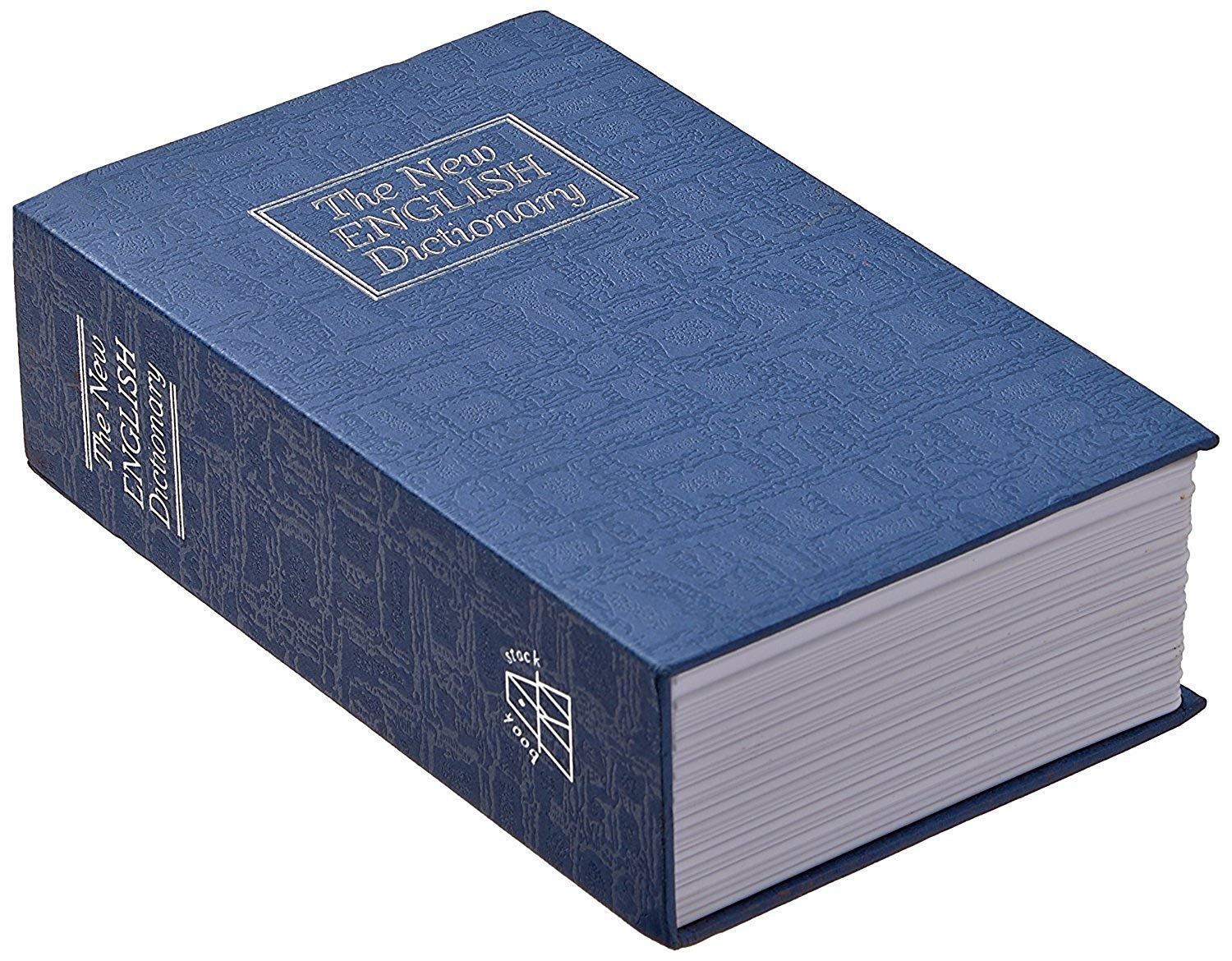 GLIVE Dictionary Style Book Safe - Hidden Secret Storage Box for Jewelry, Cash & Valuables - Iron Locker for Home, Office & Travel Security