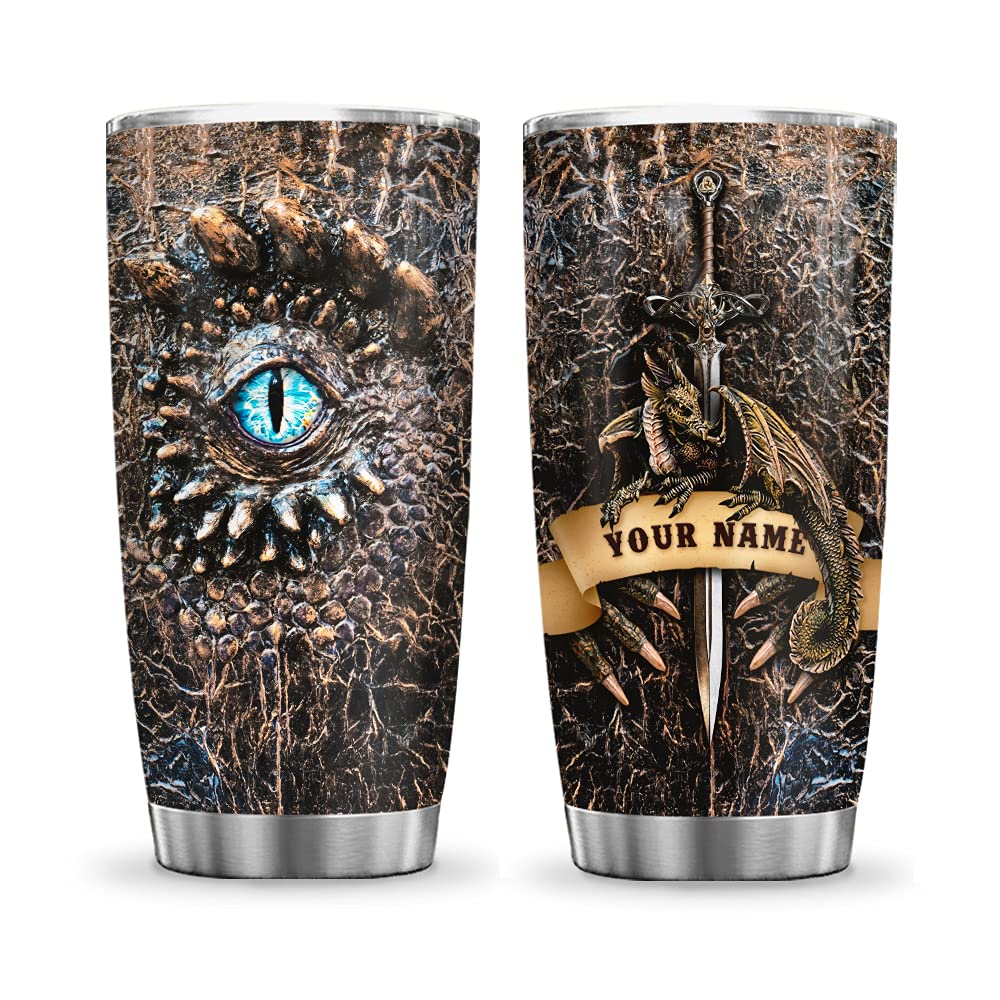 20oz Personalized Dragon Tumbler Cup - Vacuum Insulated Travel Mug for Coffee Lovers & Dragon Fans
