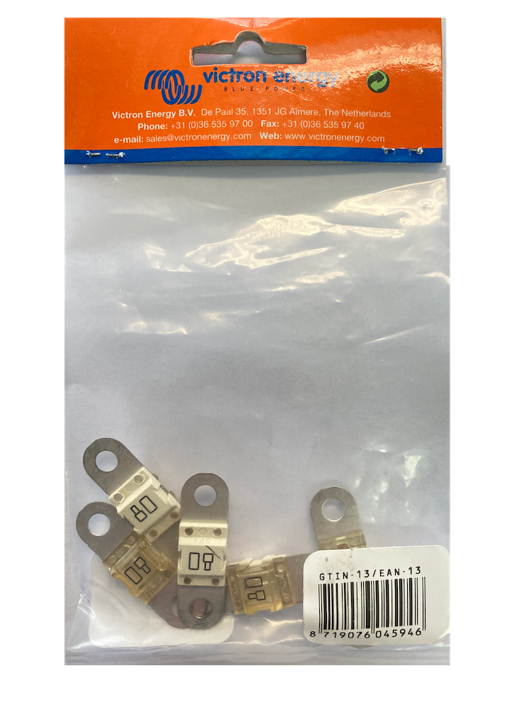 80A/32V MIDI Fuse - Pack of 5 - High Current Automotive Blade Fuse for Car Audio, Solar Systems & Marine Applications