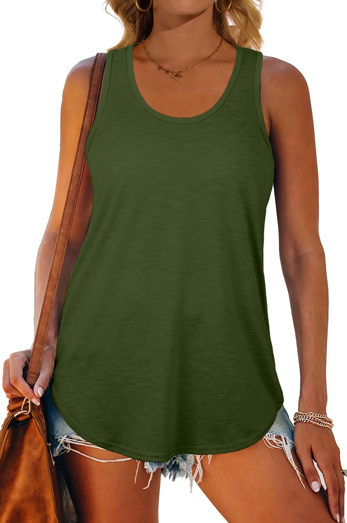 Women's Racerback Tank Tops - Loose Fit Summer T-Shirts for Women | Casual Wear, Yoga, Gym & Beach Outfits