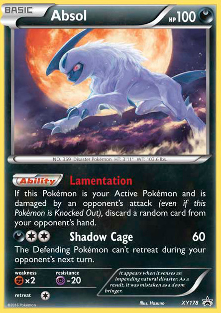 Absol (XY178) Pokemon Card - XY Black Star Promos | Collectible Trading Card for Battles & Display