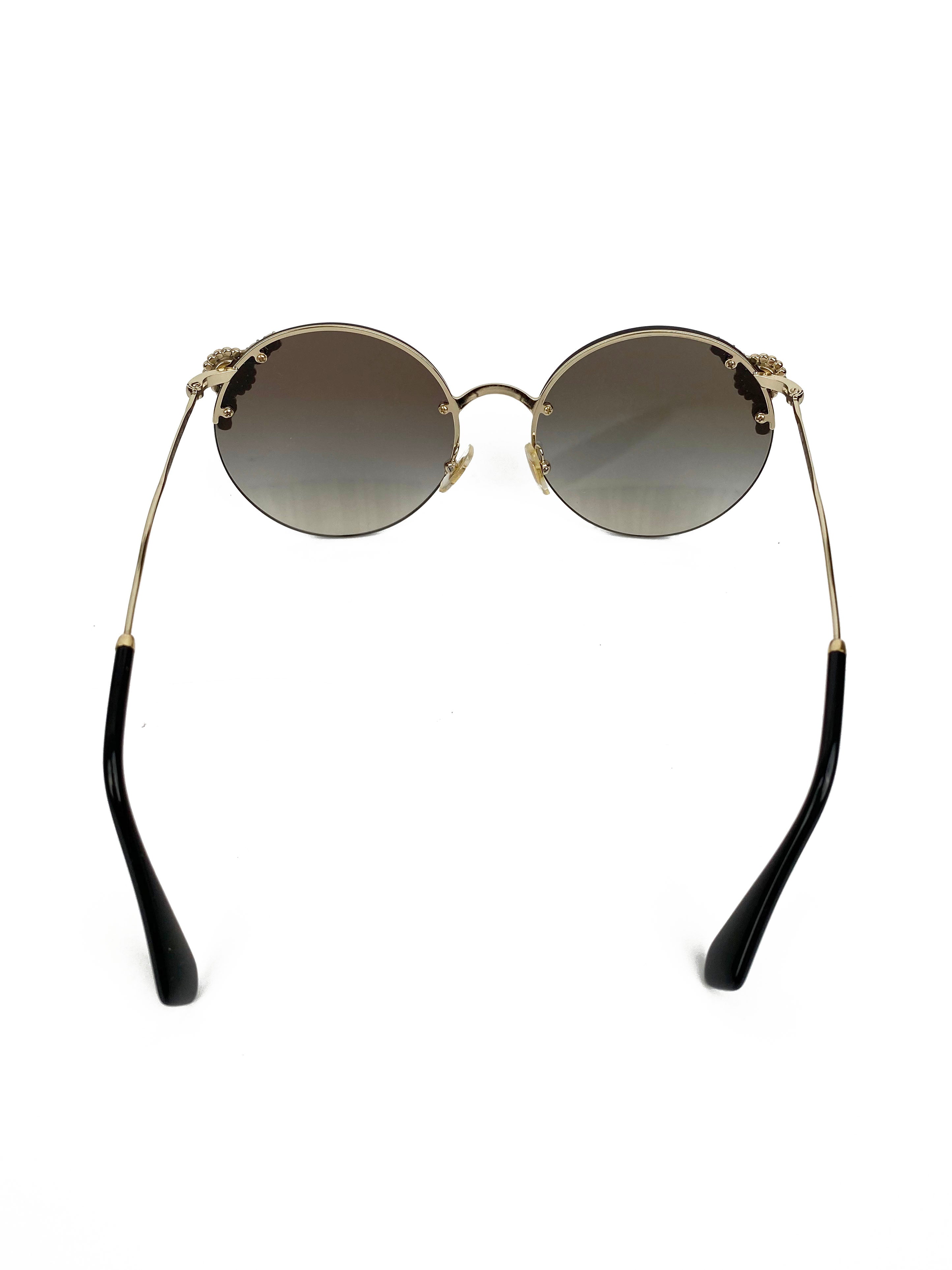 Miu Miu SMU52T Women's Designer Sunglasses with Pearls - Luxury Fashion Accessory for Beach, Summer & Outdoor Activities