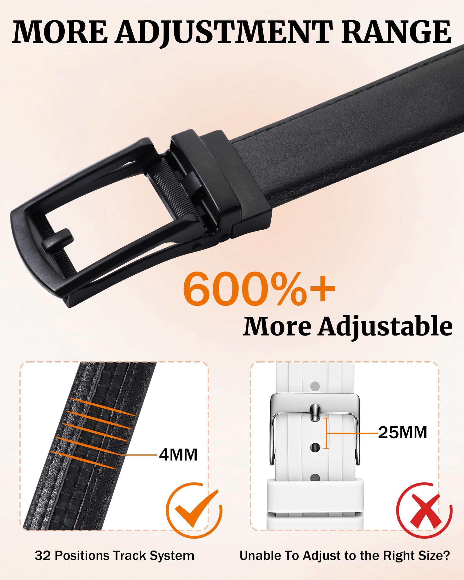 AWAYTR Boys Ratchet Belt for Kids - Adjustable Black & Brown Leather Belts for Dress Pants, Uniforms & Jeans | Perfect for School, Church & Special Occasions
