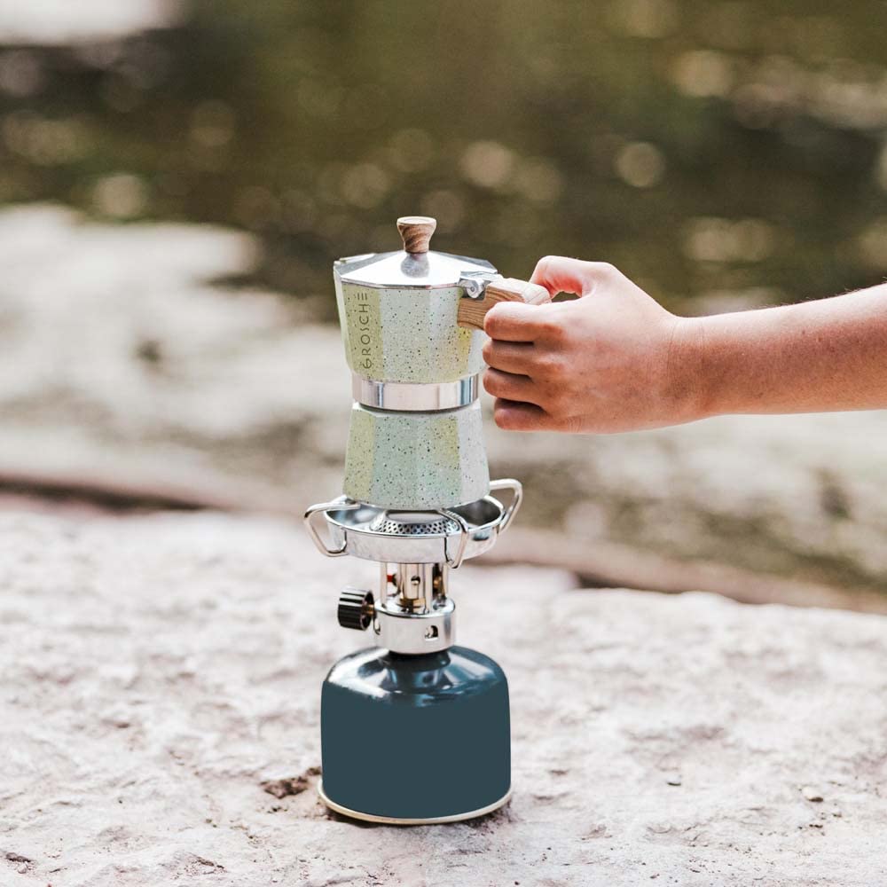 GROSCHE Milano Moka Pot - 6 Cup Stovetop Espresso Maker & Coffee Percolator in Mint Green | Perfect for Home Brewing, Camping & Italian-Style Coffee