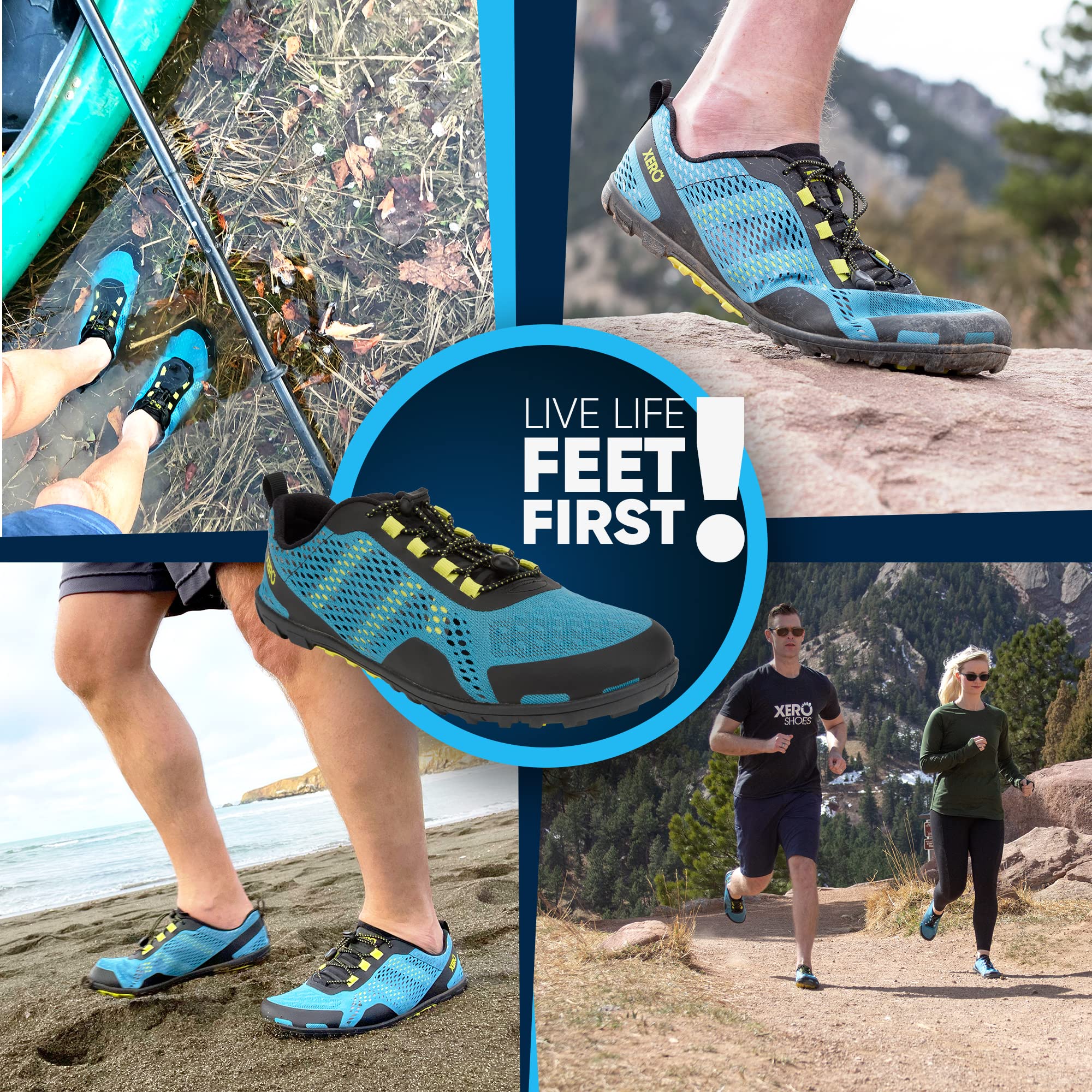 Xero Shoes Barefoot Water Shoes for Men - Aqua X Sport Minimalist Water Shoes with Wide Toe Box & Zero Drop Heel | Lightweight Quick-Dry for Beach, Hiking, Running, Swimming & Outdoor Activities
