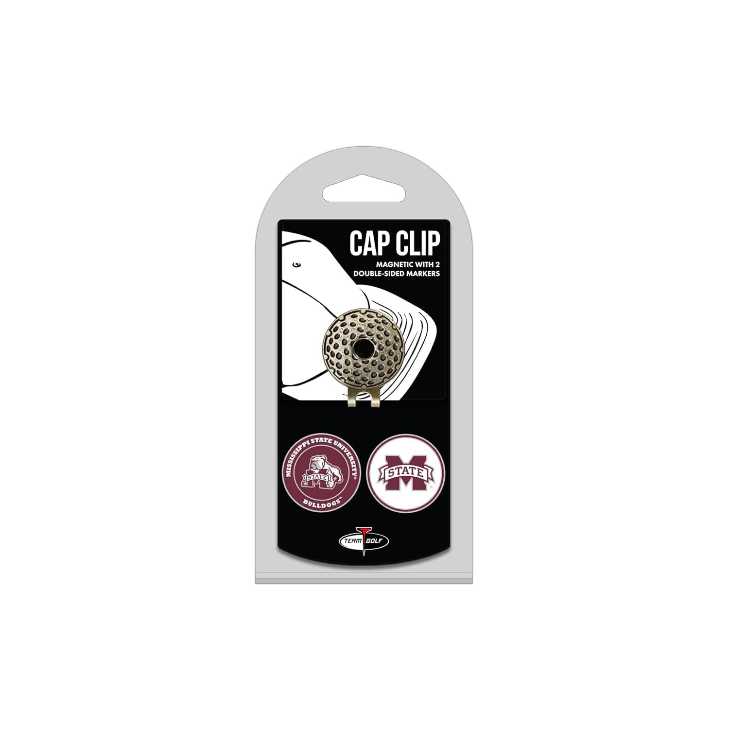 Team Golf NCAA Golf Cap Clip with 2 Removable Double-Sided Enamel Magnetic Ball Markers - Easy Hat Attachment for Golf Accessories | Perfect for Golfers, Tournaments & Practice Sessions