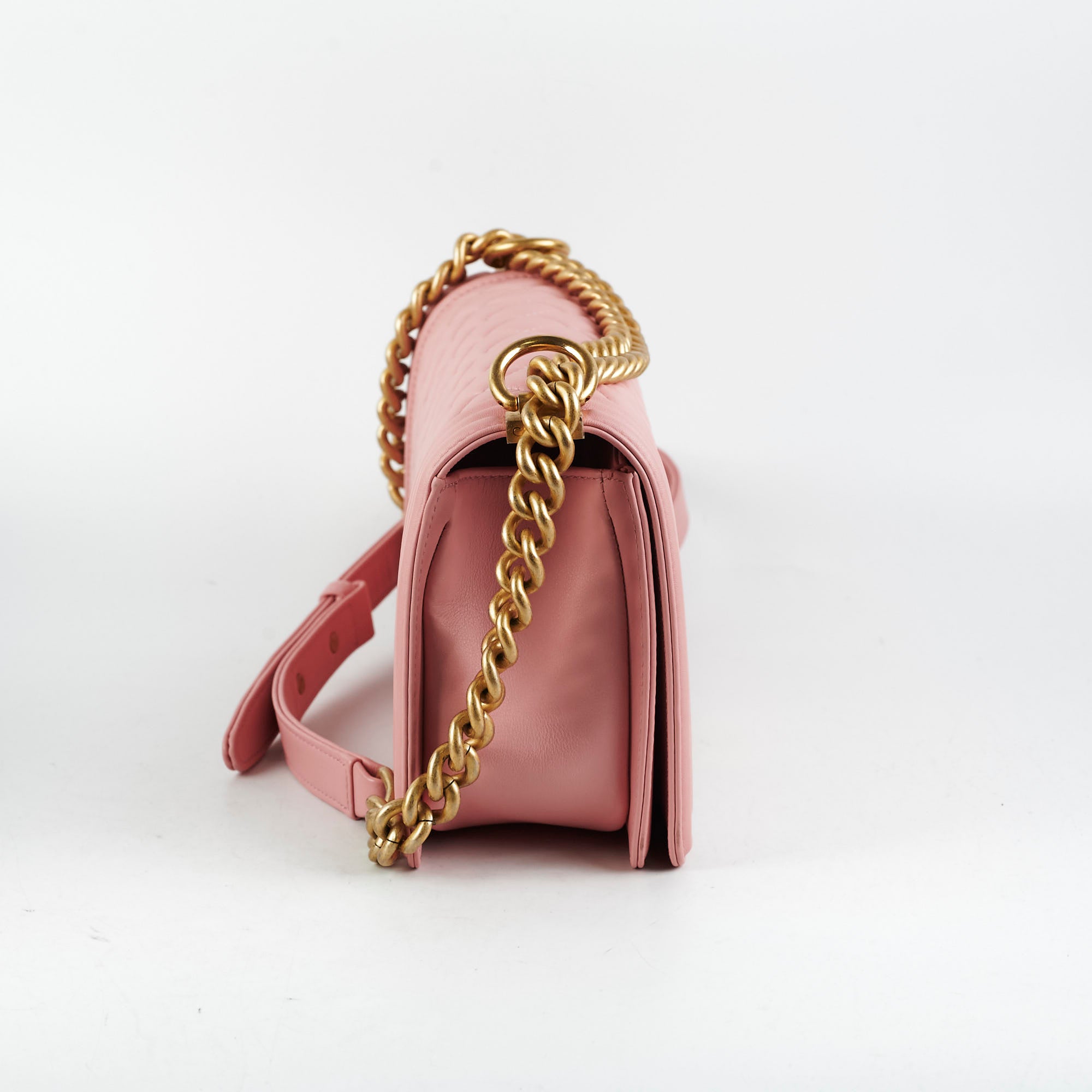 Chanel Old Medium Boy Bag in Pink Lambskin Leather - Luxury Crossbody Bag for Women, Perfect for Date Night & Special Occasions