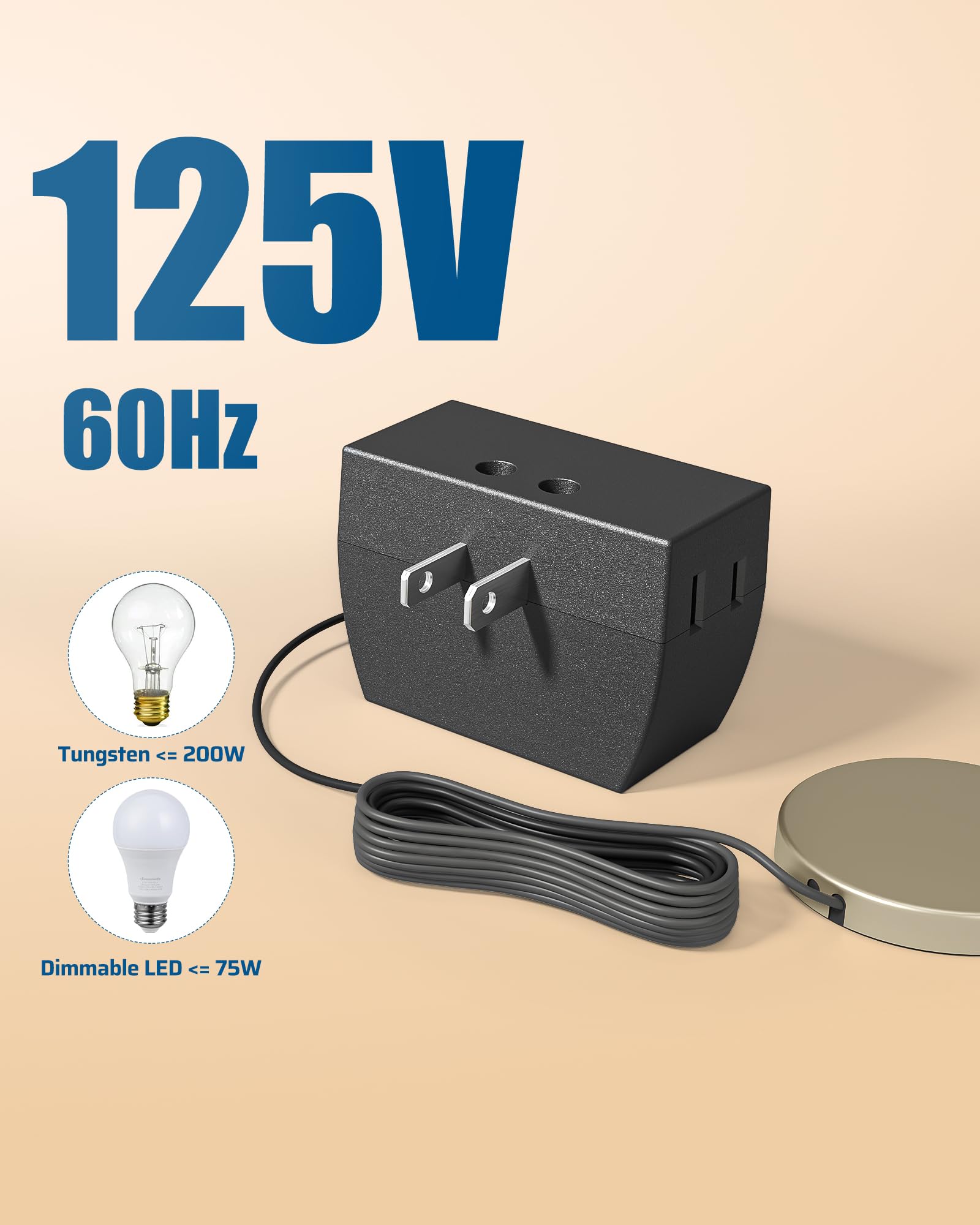 DEWENWILS 2 Pack Touch Dimmer Switch - 3 Level Dimming Control for LED/CFL/Incandescent Lights, ETL Certified Black Wall Plate - Perfect for Bedrooms, Living Rooms & Home Theater Lighting