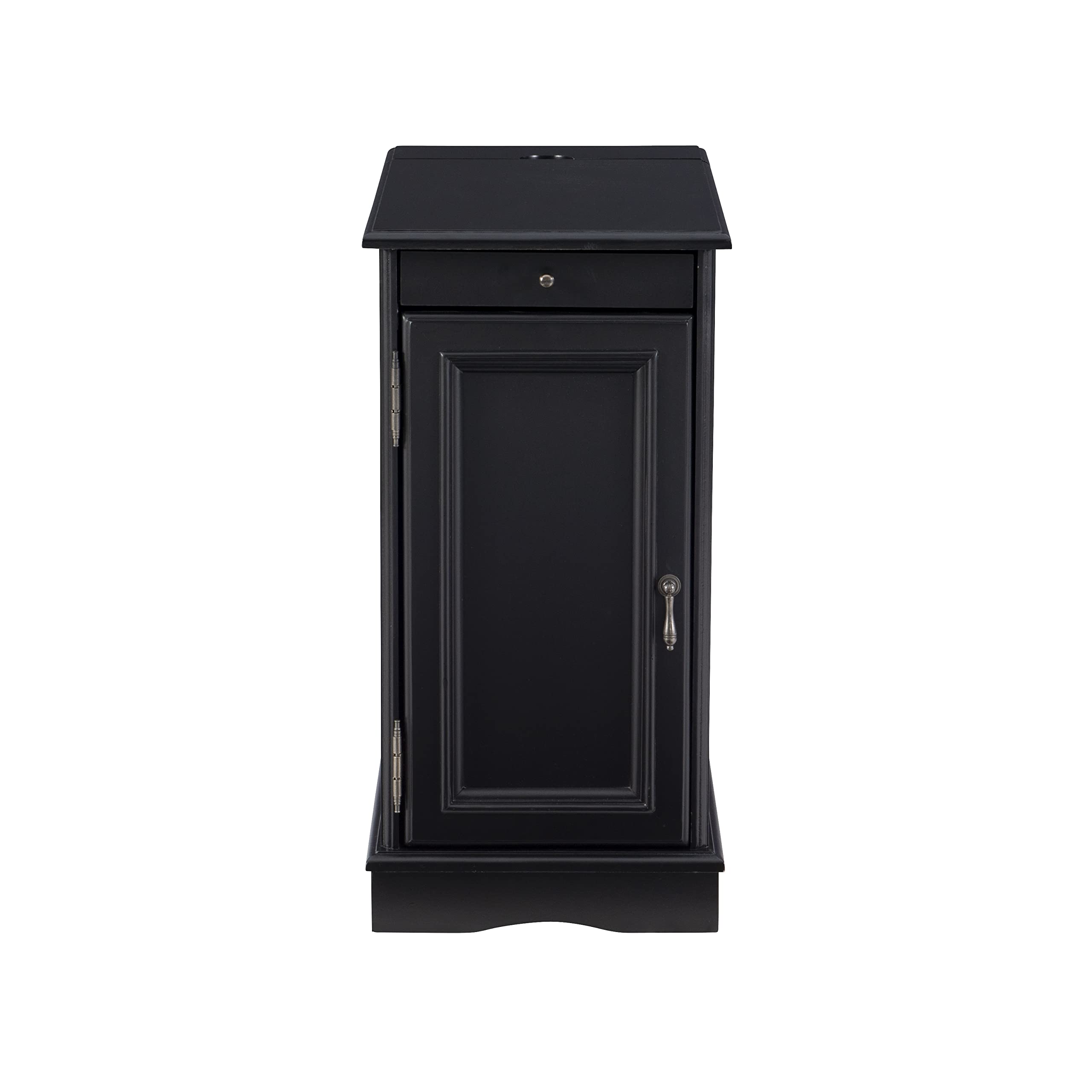 Powell Furniture Barron Small Black Accent Table - Modern Side Table for Living Room, Bedroom, or Office Decor