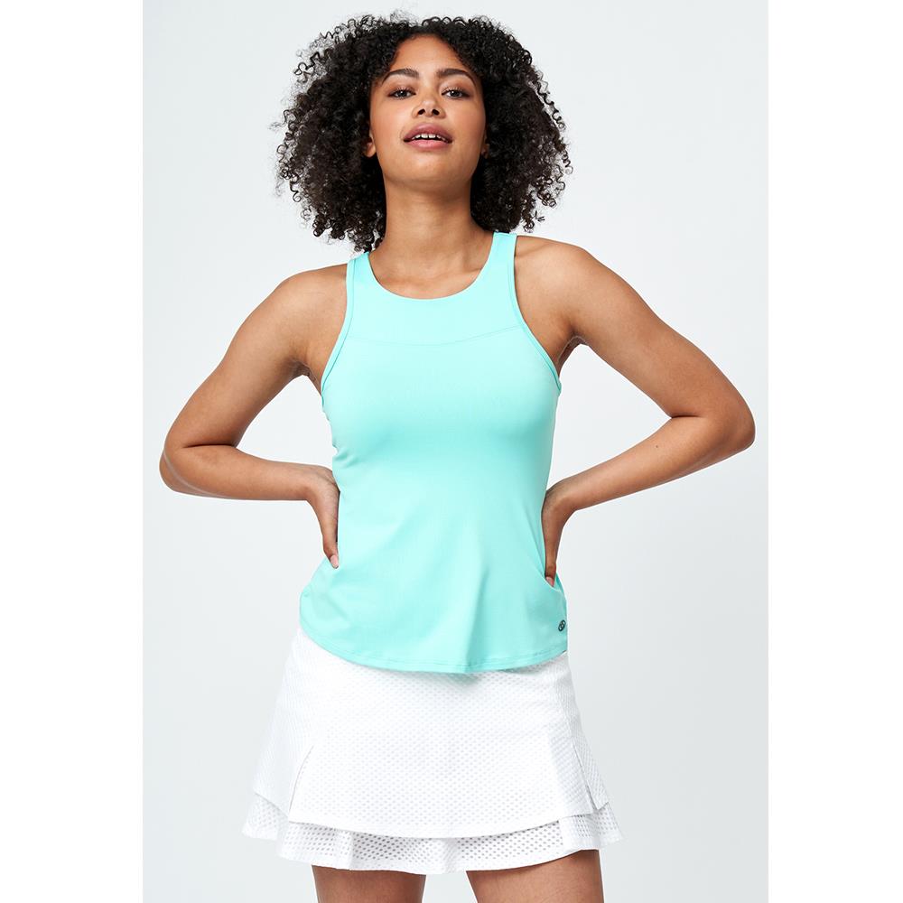 Lija Women's New Rules Shane Tank Top - Aqua Blue | Casual Summer Wear, Yoga, Gym & Beach Outfits