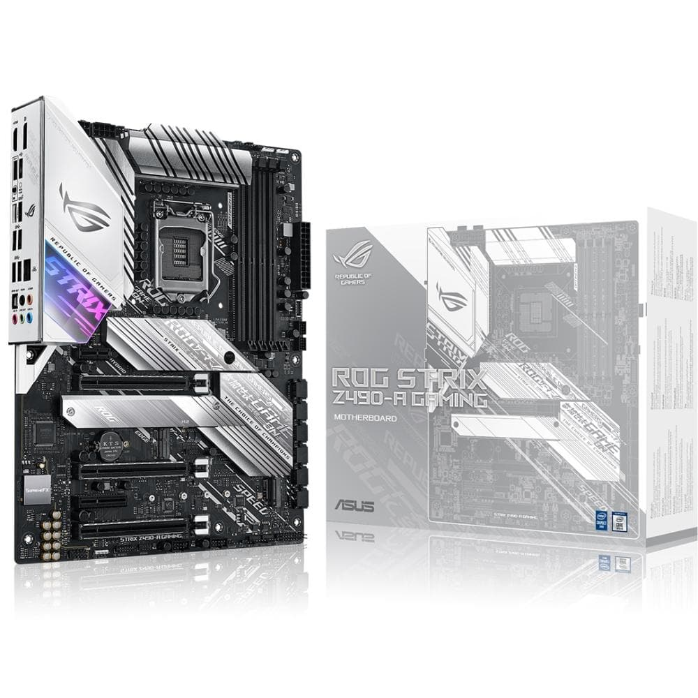 ASUS ROG STRIX Z490-A Gaming Motherboard - Intel Z490 ATX, LGA 1200 Socket, WiFi 6, PCIe 3.0, DDR4 4600MHz, Aura Sync RGB - Perfect for PC Gaming, Streaming & Content Creation
