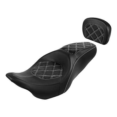 Seat + Passenger Backrest Pad Black White