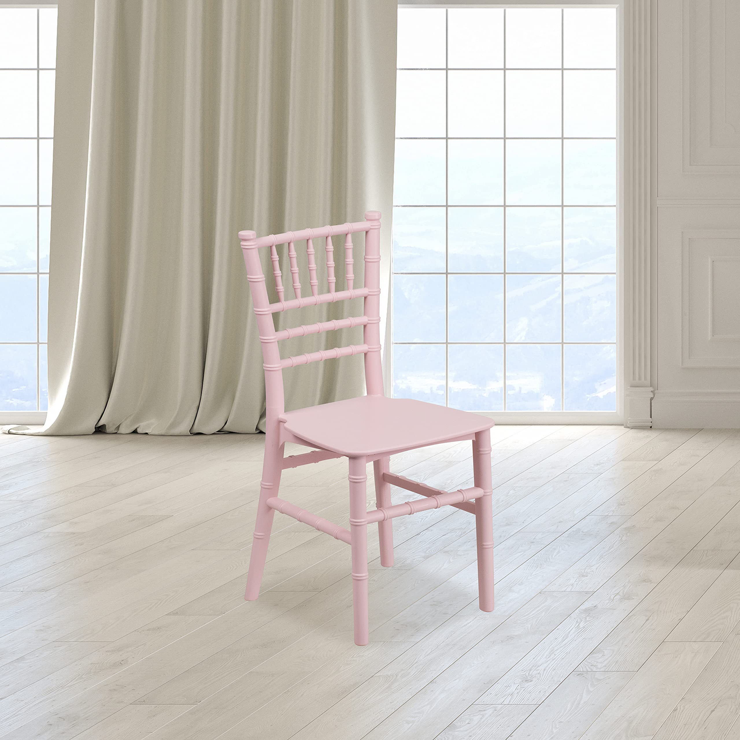 EMMA + OLIVER Kids Pink Resin Chiavari Chair - Lightweight Durable Children's Party Chair for Birthday, Wedding, Events & Home Rental Business - Perfect for Indoor & Outdoor Celebrations