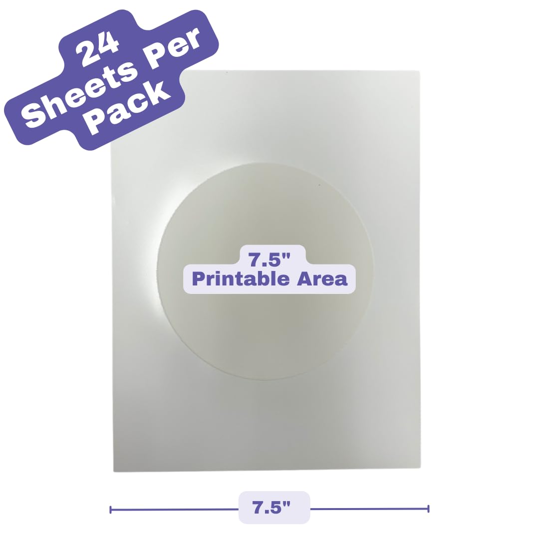 Premium Kopykake Frosting Sheets - 24 Edible Icing Sheets (1 Pack) - White Edible Printer Paper for Cake Decorating, Custom Cookies & Cupcake Toppers - 16 Sizes/Shapes Including 7.5