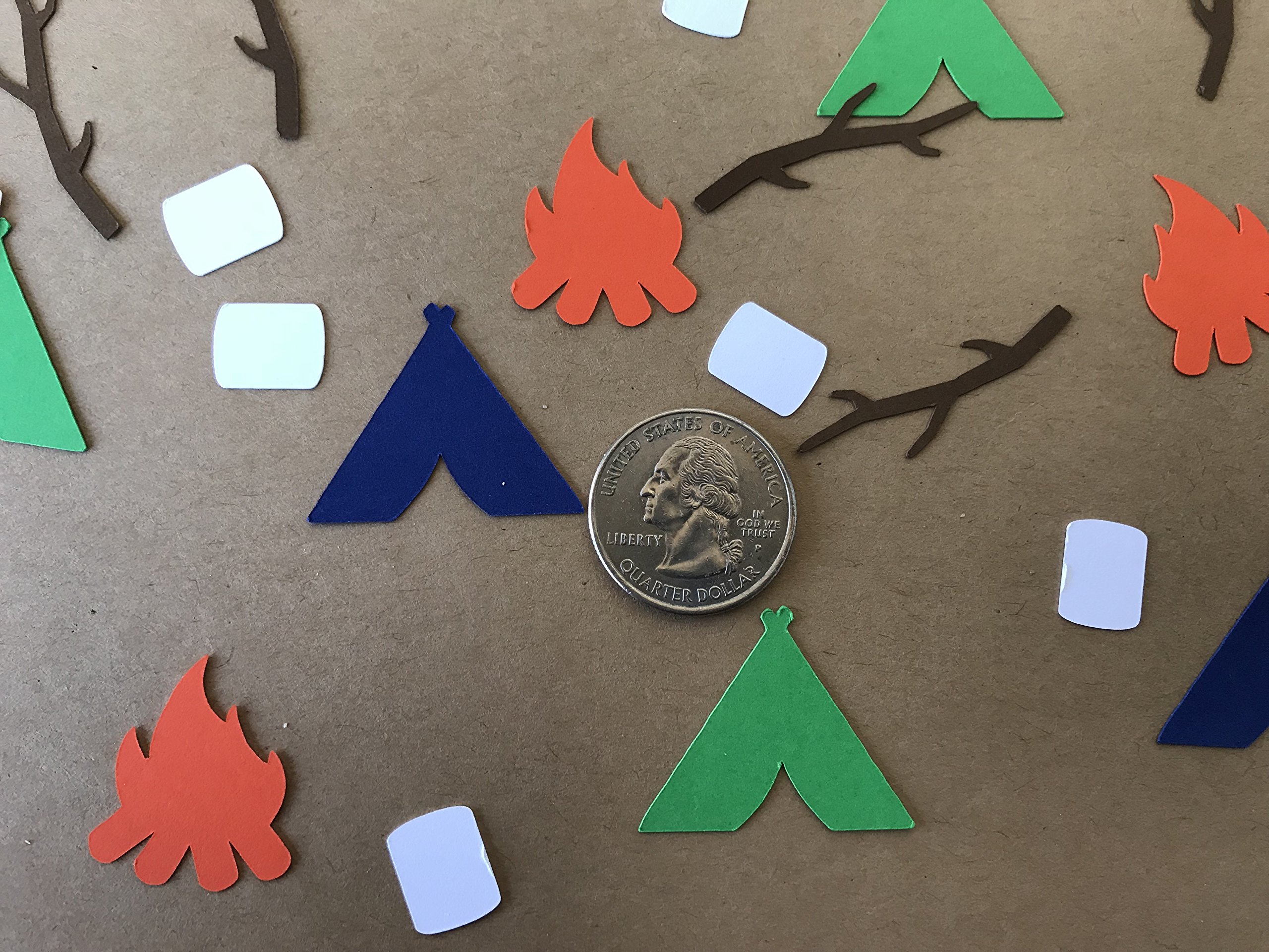 Camping Confetti - 250 Pieces for Camping Birthday Party Decorations, Tent & S'more Themed Party Supplies | Perfect for Outdoor Adventures, Backyard Camping Parties & Themed Events