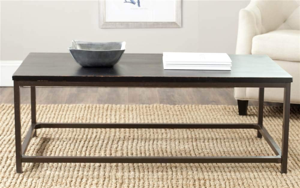 SAFAVIEH American Homes Collection ALEC Brown Pine Coffee Table - Rustic Farmhouse Style Living Room Furniture for Home Decor