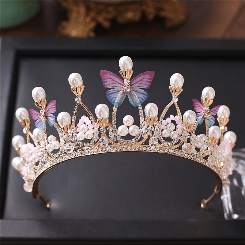 Big Hearted Butterfly Crown - Floral Headband for Women & Girls - Boho Festival Accessory for Weddings, Parties & Costumes