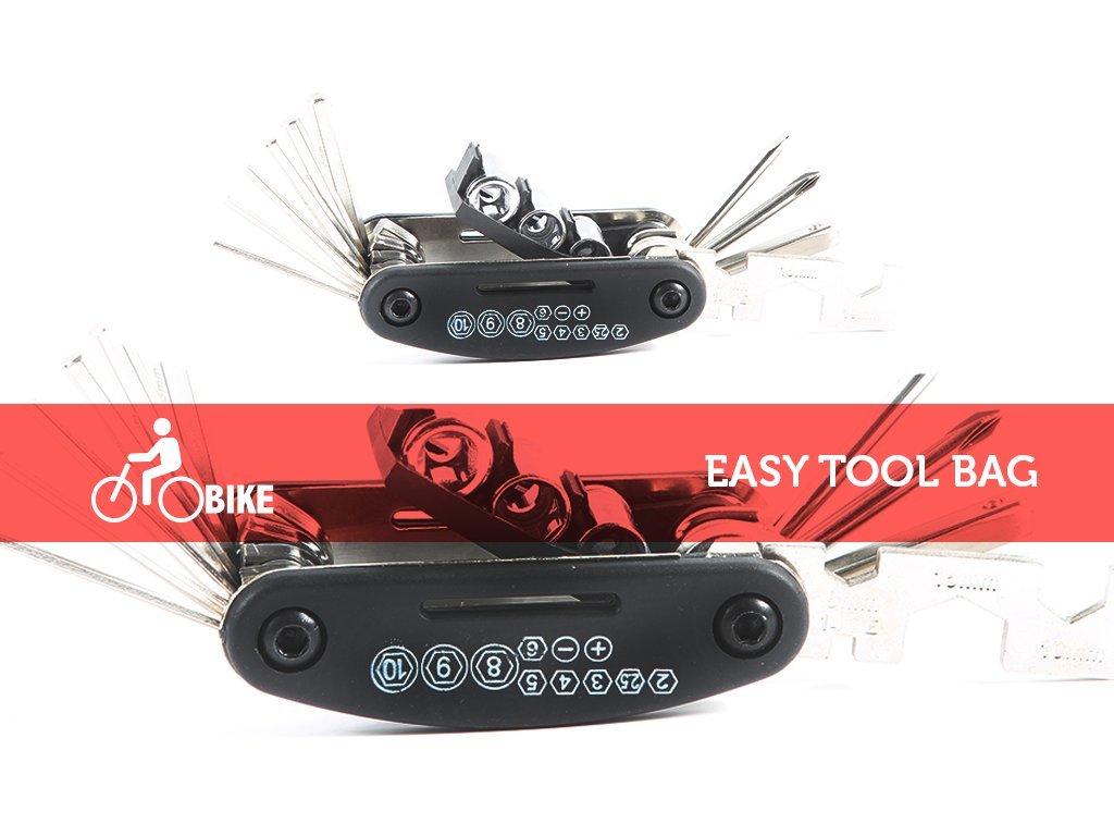 EBIKELING Bike Repair Tool Kit Set - 16-in-1 Bicycle Mechanic Tool Kit with Multi-Tool for Cycling Maintenance - Perfect for Road, Mountain & Commuter Bikes - Ideal for Home Repairs & On-the-Go Fixes