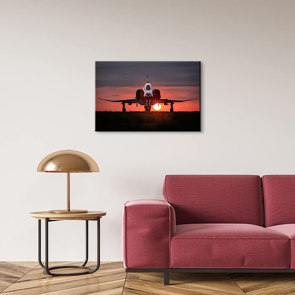 F-4 Phantom Fighter Jet Wall Art - 16x24 Inch Military Aviation Decor for Teen Room, Bedroom & Office | Air Force Poster, Airplane Wall Decor, Aviation Themed Gift