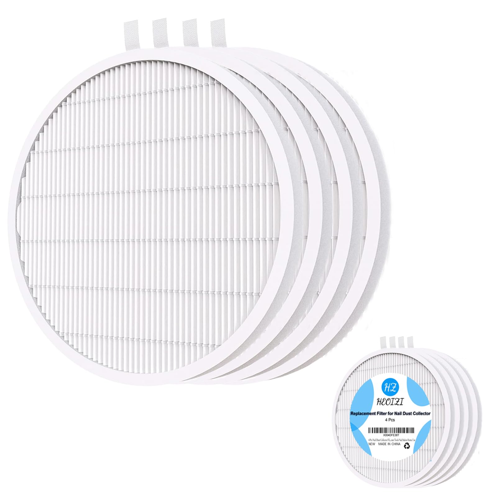 4 Pack Reusable Nail Dust Collector Filters - No Spill Replacement Filters for Nail Dust Machines, Manicure Tools - Perfect for Nail Salons & Home Use (Ideal for Dust-Free Manicures & Nail Art)