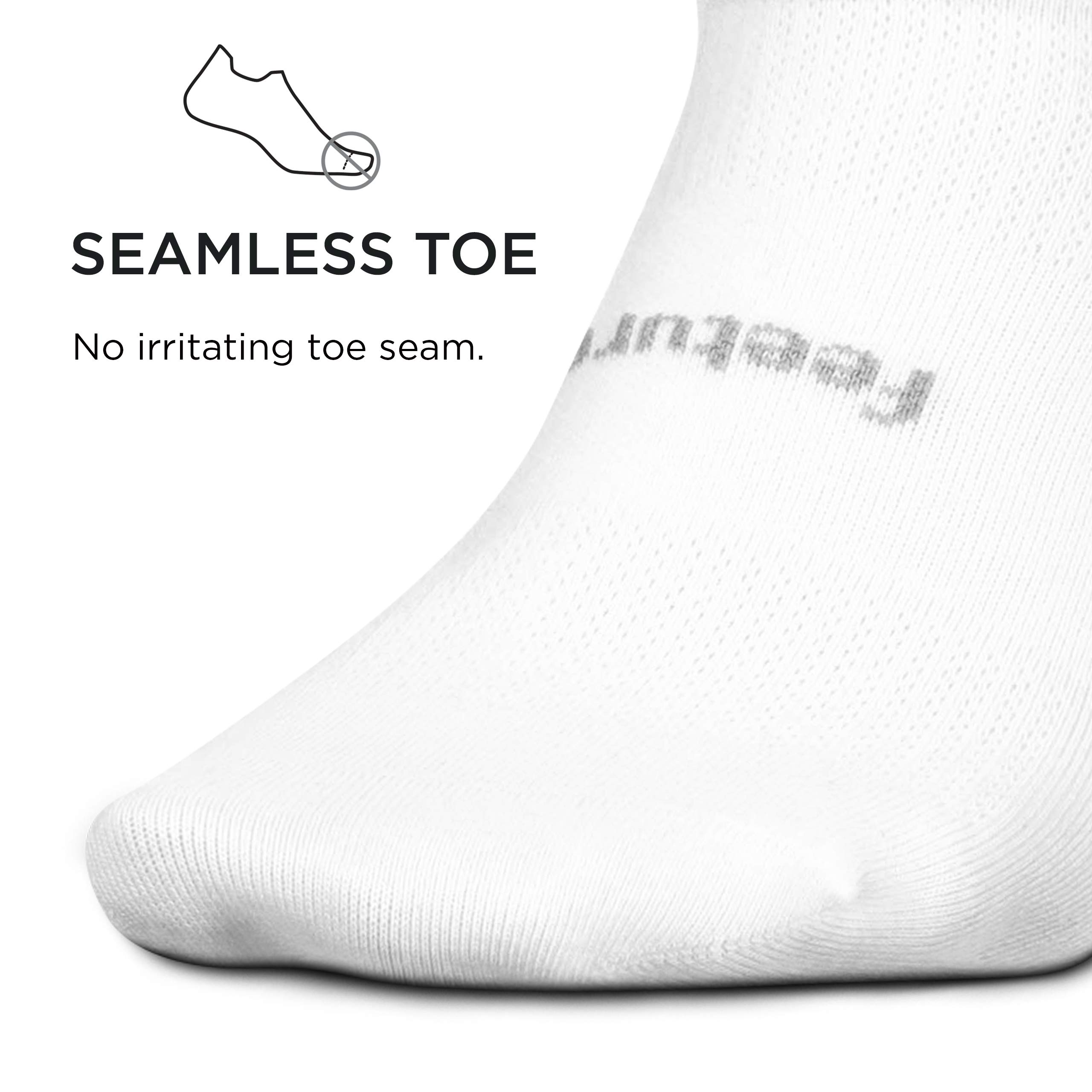 Feetures High Performance Ultra Light No Show Ankle Socks for Women & Men - Breathable Athletic Socks with Heel Tab (6 Pairs, White, Large) - Perfect for Running, Gym & Everyday Wear