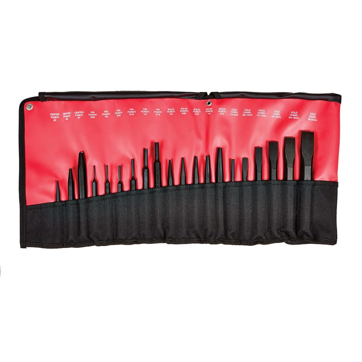 Mayhew Tools 61020 20-Piece Professional Punch and Chisel Set - Black Steel Construction Tools for Metalworking, Woodworking & Automotive Repair | Perfect for DIY Projects, Home Workshops & Professional Use