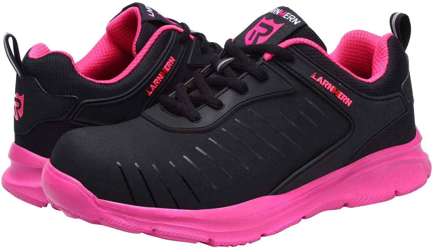 LARNMERN Steel Toe Shoes for Men & Women - Lightweight Safety Work Shoes with Puncture Proof & Breathable Design - Comfortable Sneakers for Construction, Warehouse, and Outdoor Work