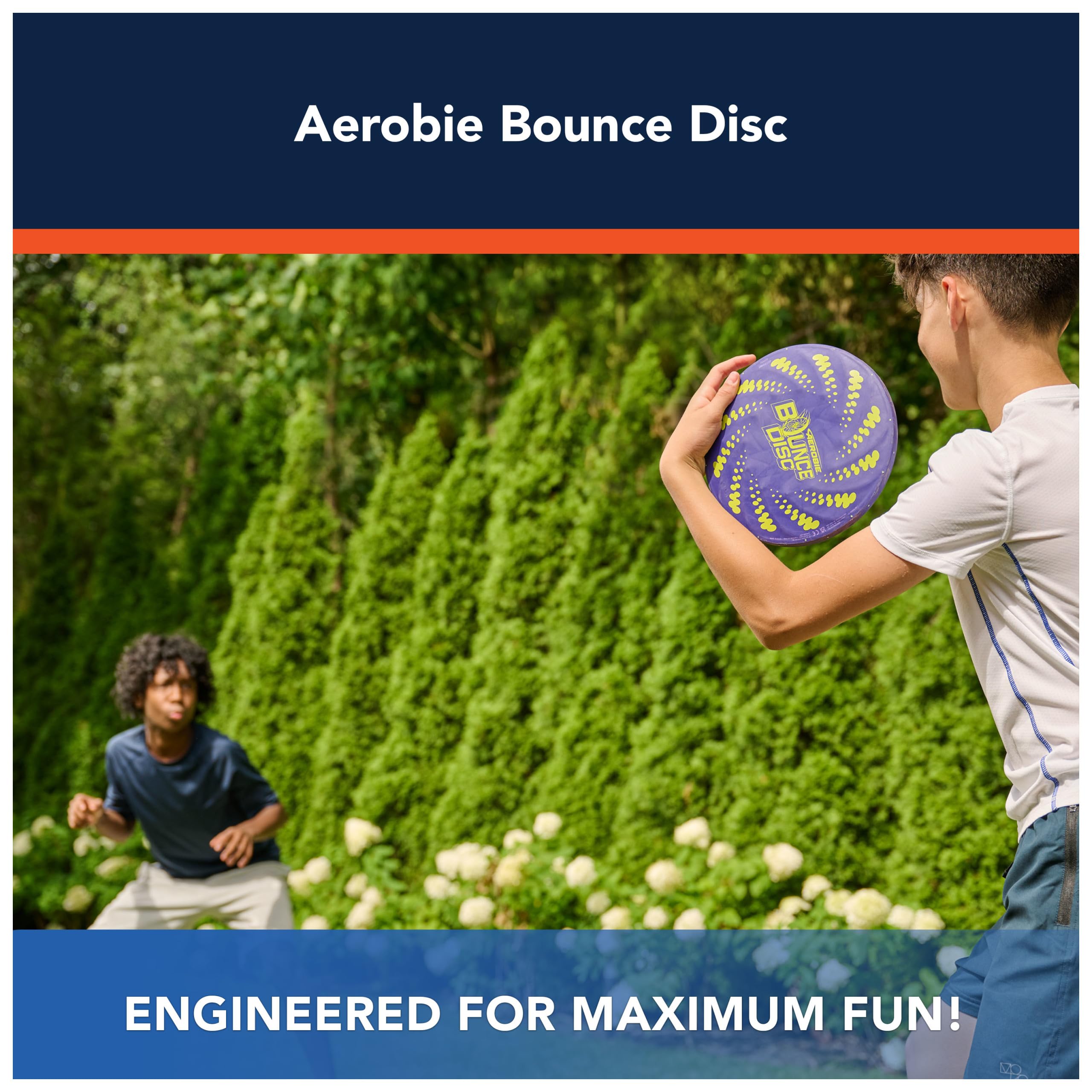 **Aerobie Bounce Disc - Best Throwing Disc Toy for Kids & Adults - Outdoor Backyard Games for Family Fun - Ages 5+ - Perfect for Parks, Beaches, and Picnics**