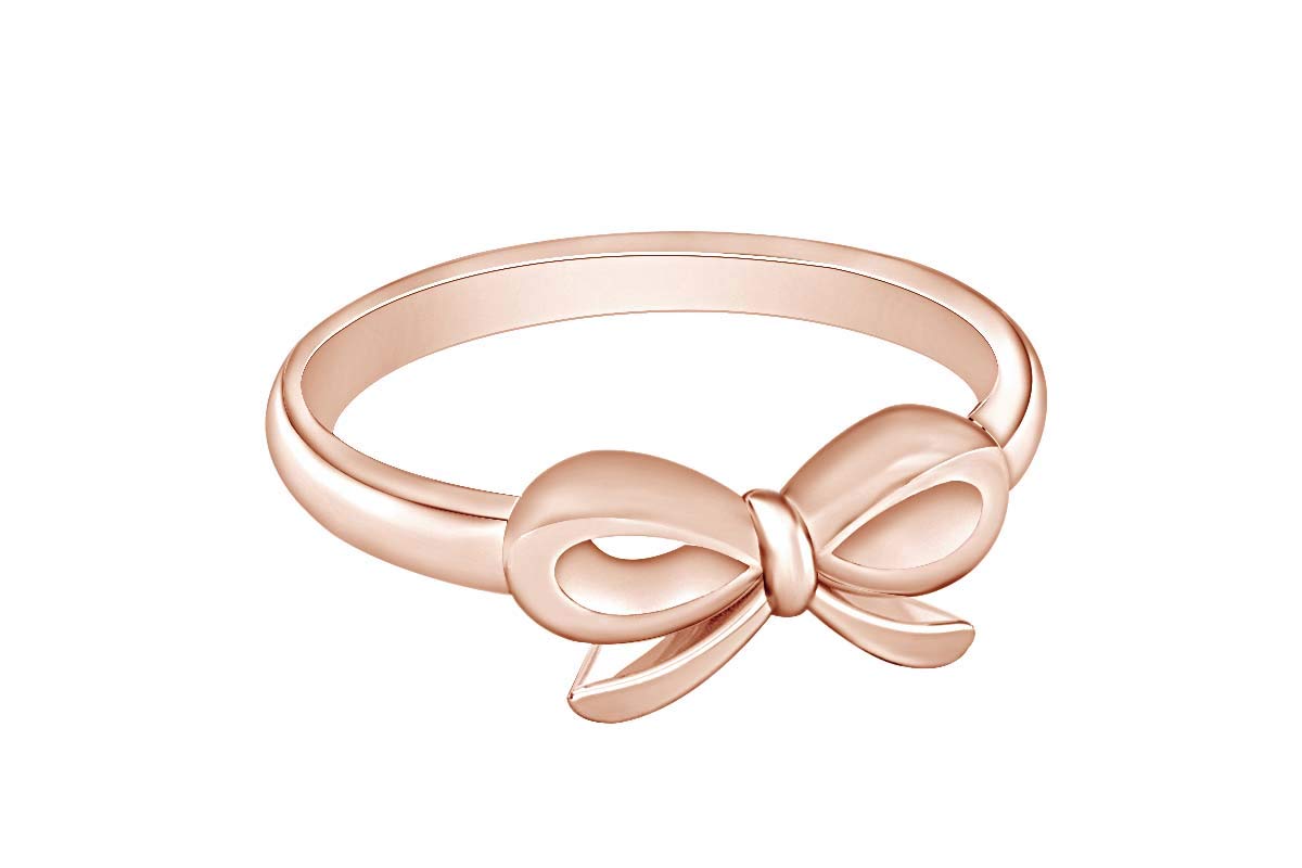 14K Gold Over Sterling Silver Infinity Bow Promise Ring - Elegant Engagement & Wedding Jewelry Gift for Women | Perfect for Anniversaries, Proposals & Special Occasions