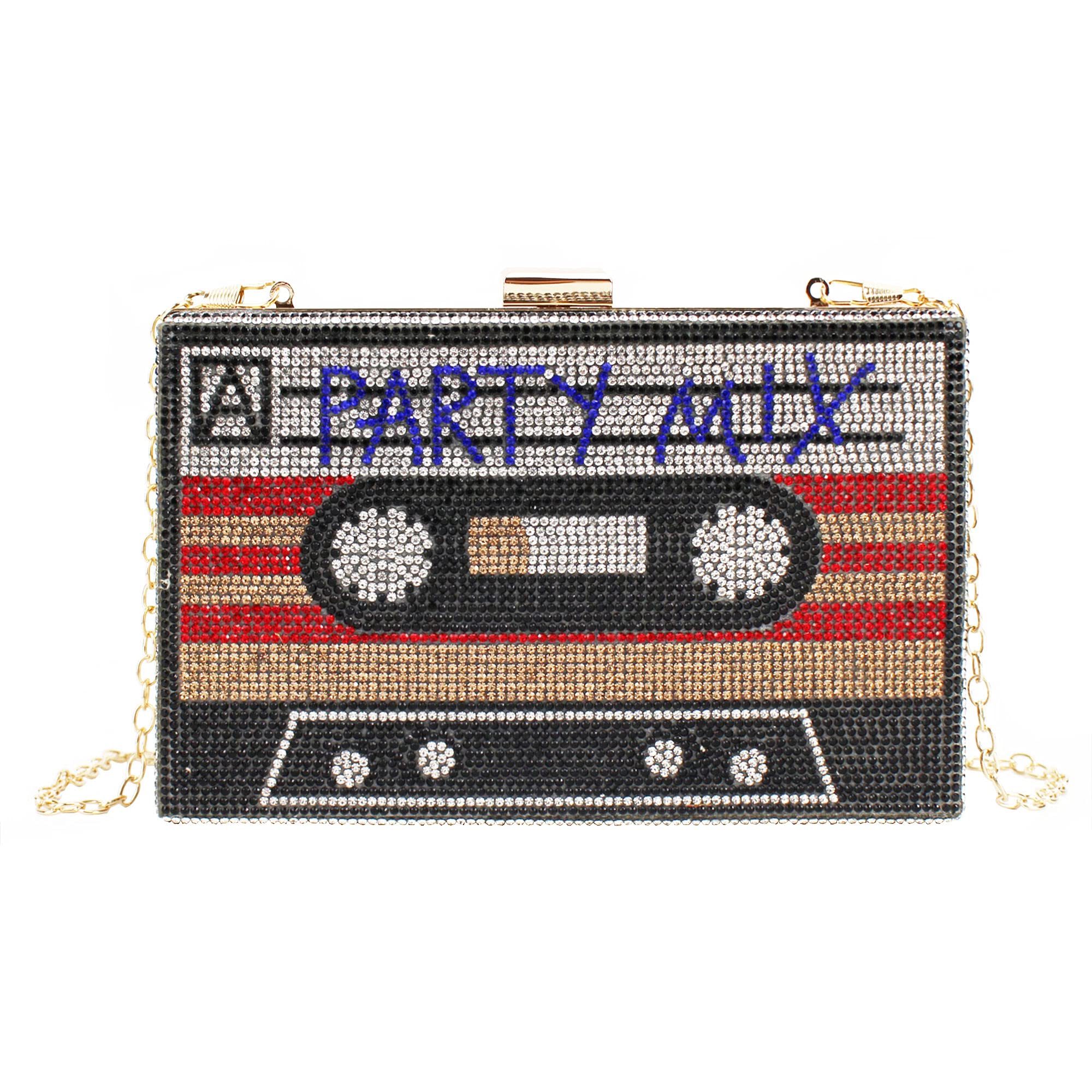 Vintage Retro Radio Shape Crossbody Bag for Women - PU Leather Metal Evening Clutch Purse - Perfect for Parties, Date Nights & 80s Theme Events