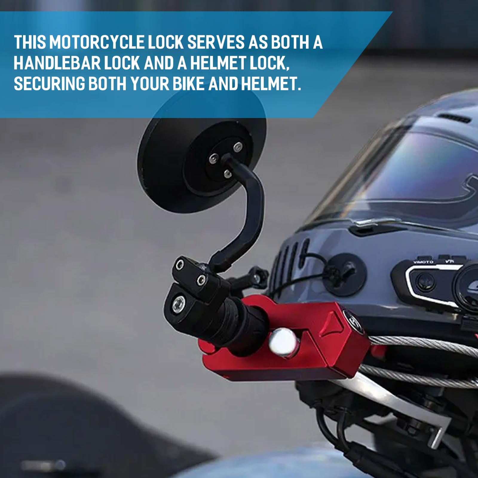 Heavy Duty Motorcycle Helmet Lock with 2 Keys - Anti-Theft Handlebar Grip for Motorbikes & Scooters - Secure Parking Protection