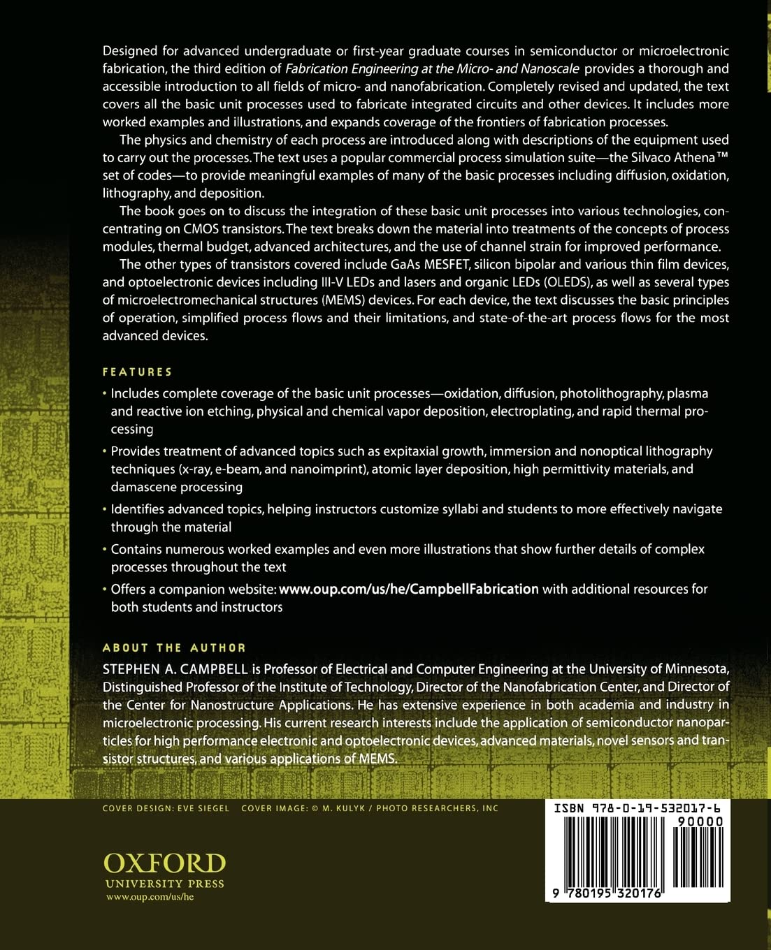 Fabrication Engineering at the Micro and Nanoscale - Oxford Electrical & Computer Engineering Book | Microtechnology & Nanotechnology Guide for Researchers & Engineers