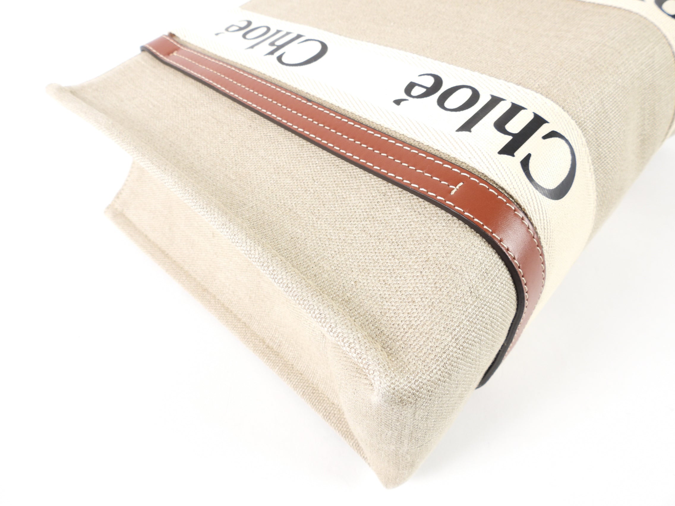 Chloe Medium Woody Canvas Tote Bag with Logo - Stylish & Spacious Handbag for Women, Perfect for Work, Travel & Everyday Use