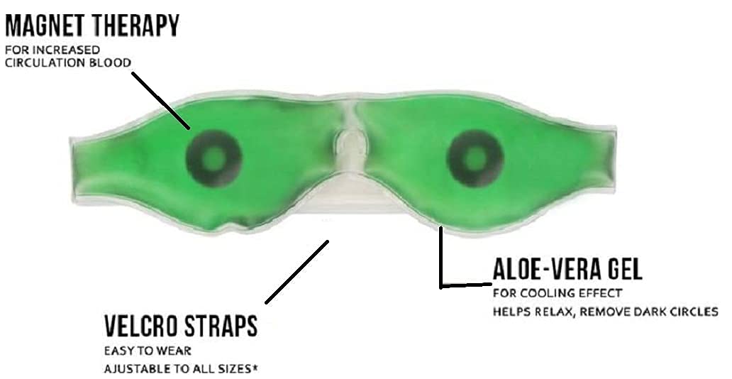 Cooling Aloe Vera Gel Eye Mask for Dark Circles & Puffiness Relief - Soothing Acupressure Eye Patches for Sleep & Relaxation - Summer Ice Cooling Eye Pads for Fatigue & Eye Care (Pack of 1) - Perfect for Travel, Office & Home Use