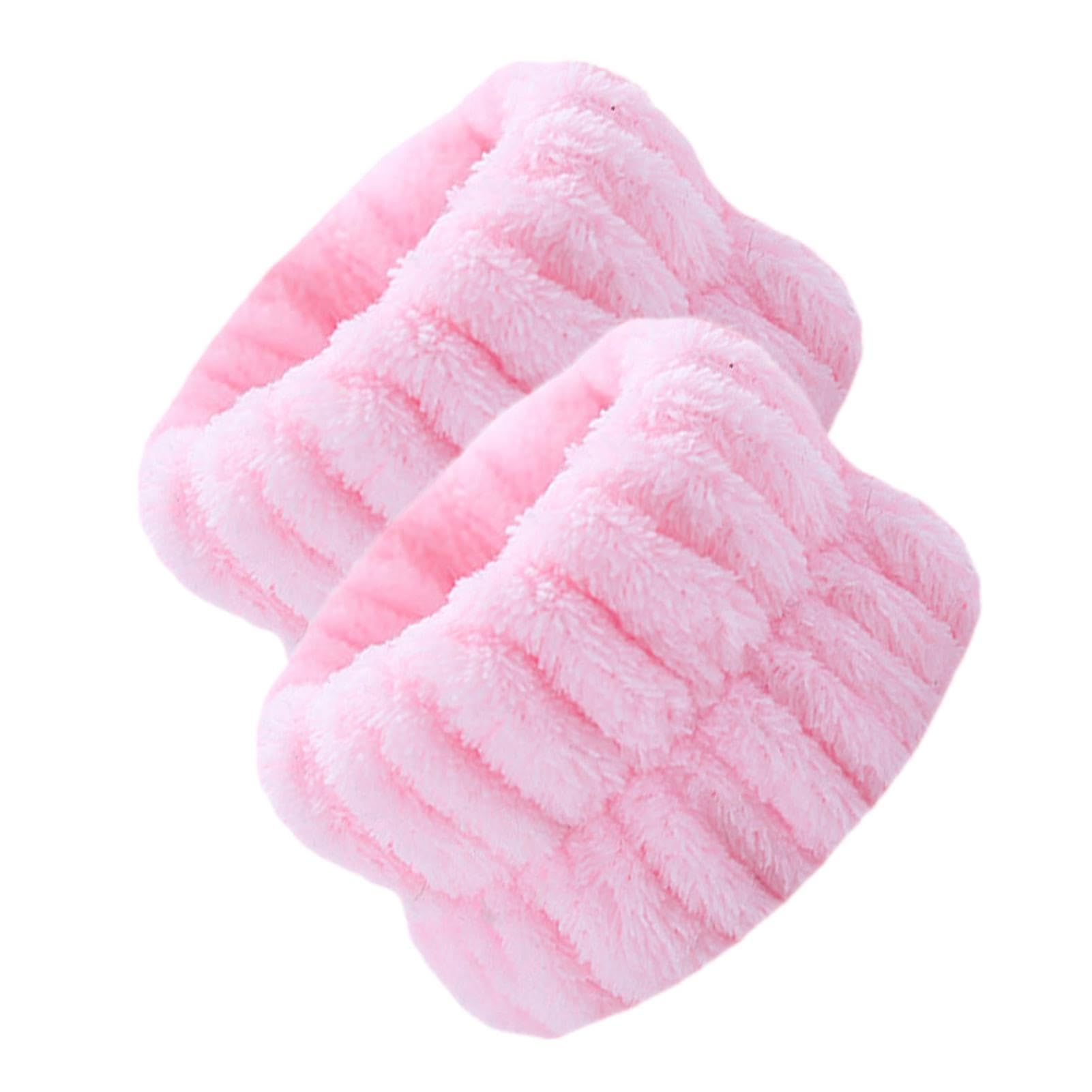 Fluffy Spa Wristbands - Soft Coral Fleece Wrist Towels for Face Washing, Yoga & Exercise | Absorbent Multipurpose Wrist Bands for Women, Hair Ties & Skincare | Perfect for Gym, Spa & Daily Beauty Routine