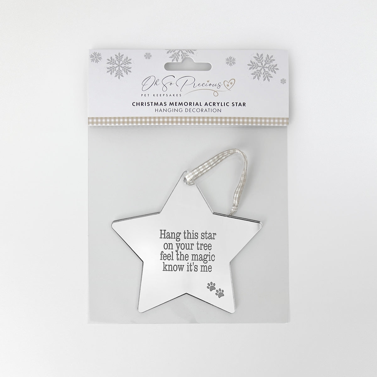 Pet Memorial Mirror Star Ornament - Personalized Keepsake for Christmas Tree Decorations | Perfect for Honoring Beloved Pets During Holidays